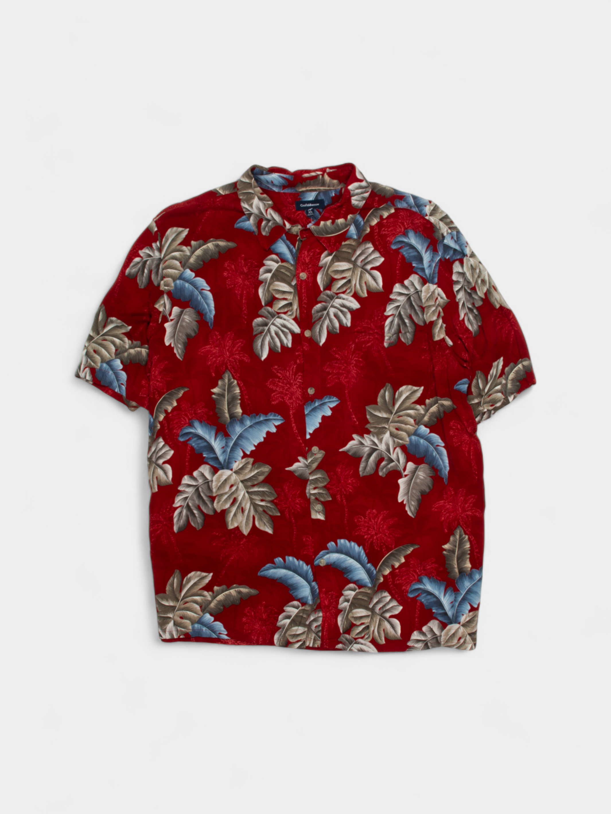 00s Croft & Barrow Red Hawaiian Floral Shirt XL