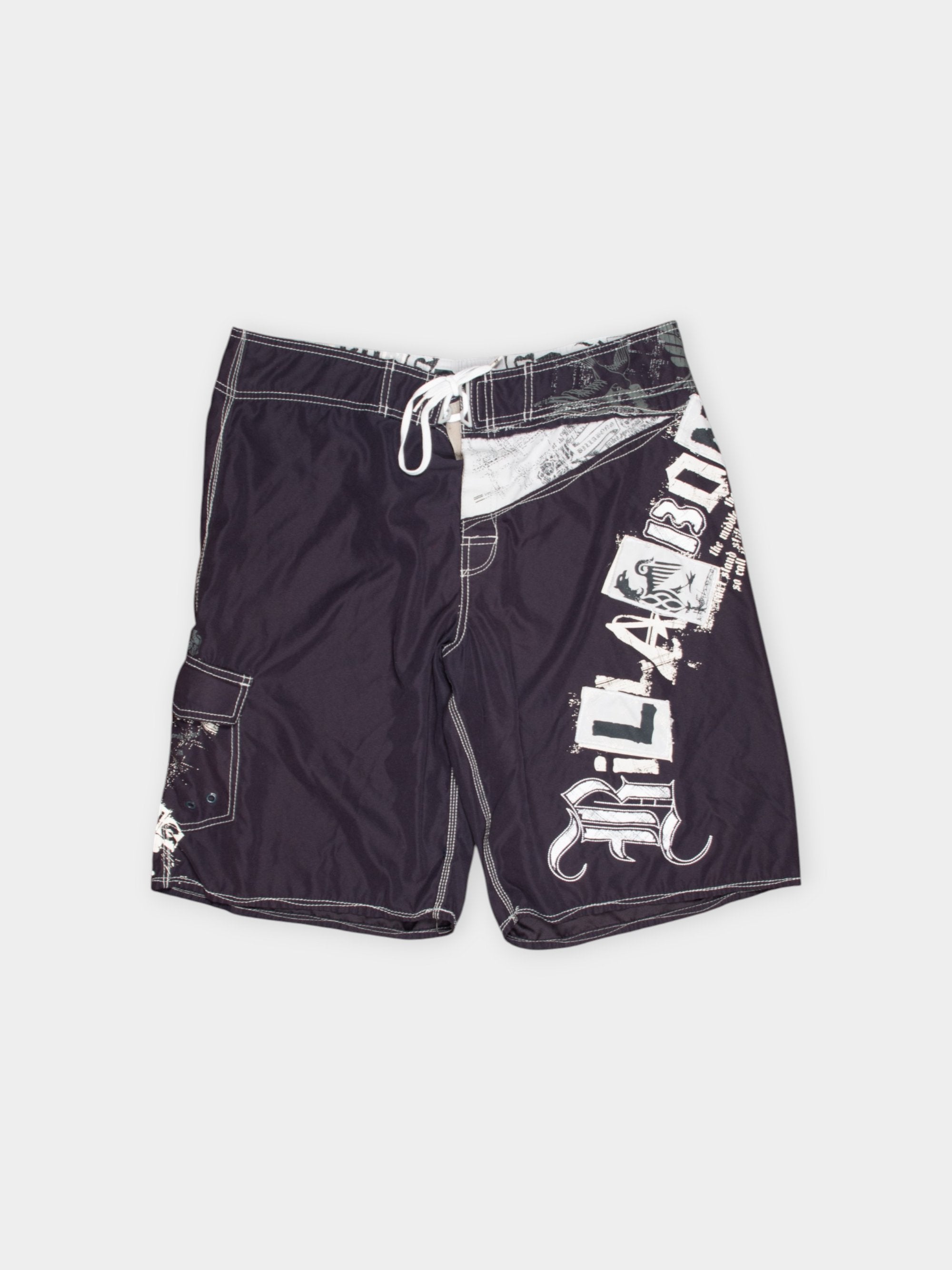 00s Billabong Black Graphic Boardshorts 38W