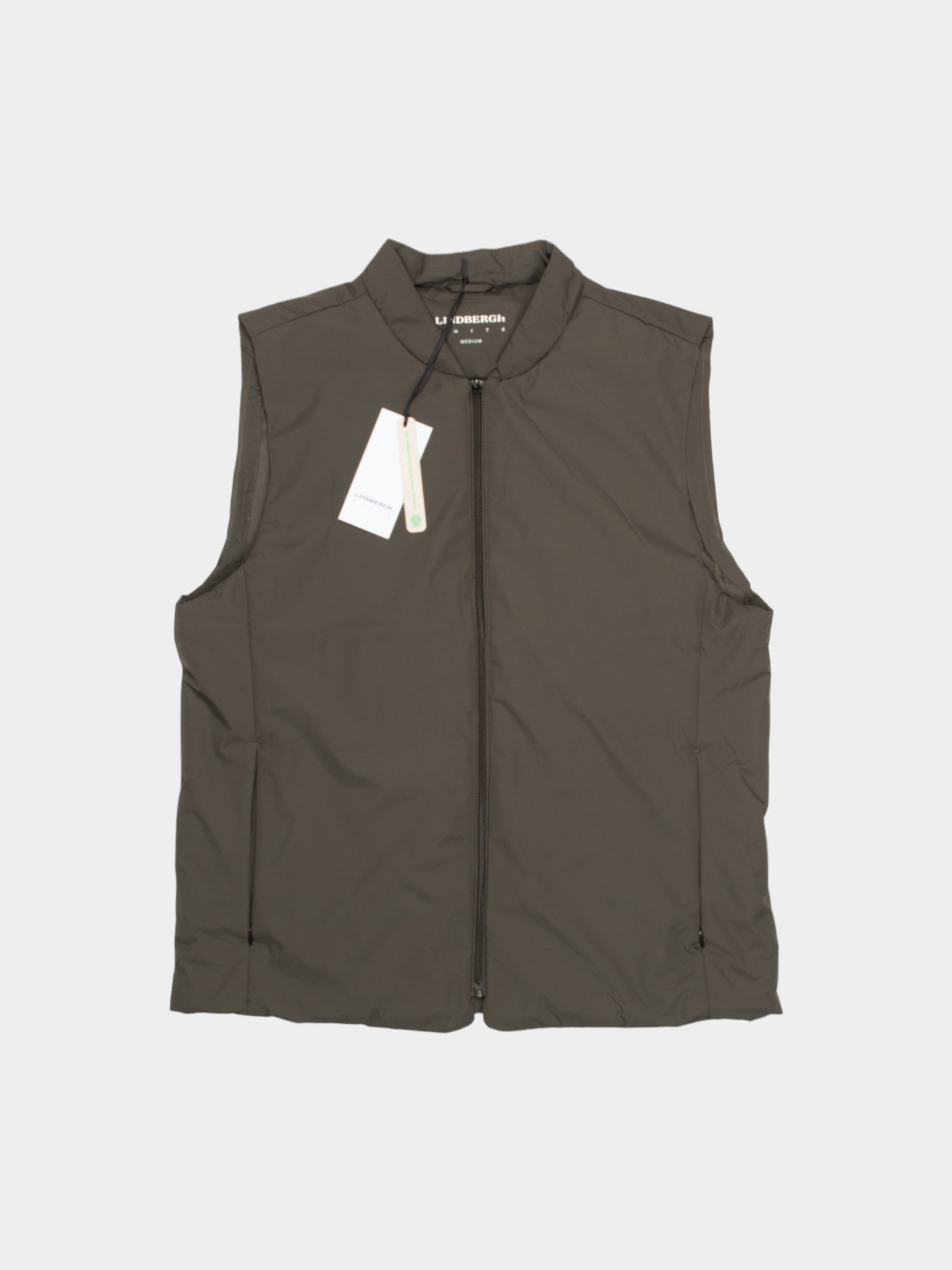 Modern Lindbergh White Black Recycled Polyester Vest M - The Thrift