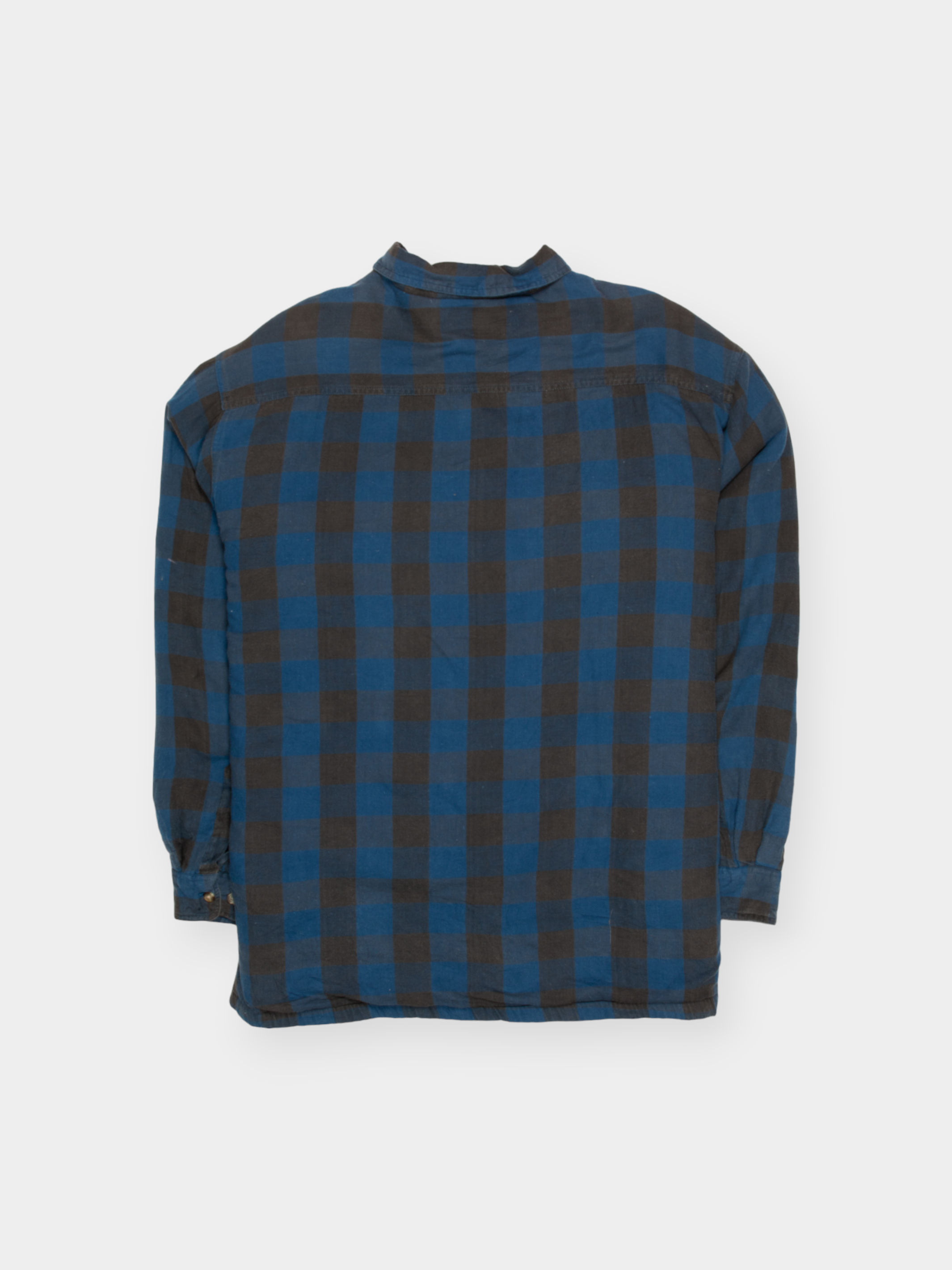 90s David Taylor Blue Black Flannel Shirt Lined XXL - The Thrift