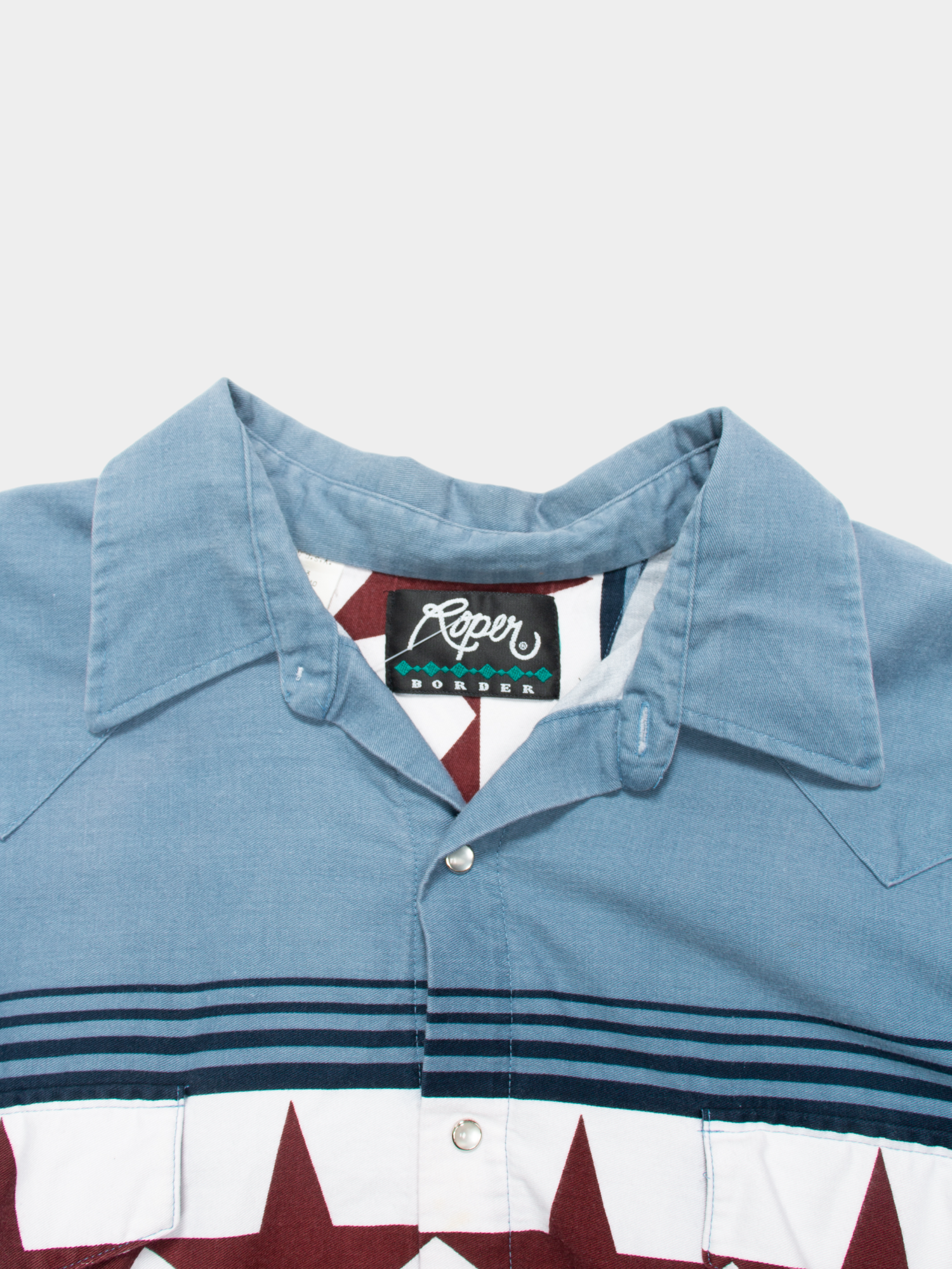 90s Roper Blue Cotton Western Shirt XXL - The Thrift