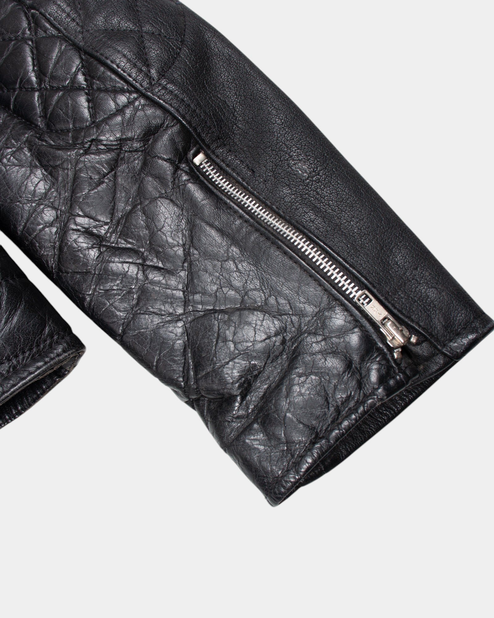 Vintage Real Cow Hide Black Biker Jacket S - The Thrift
