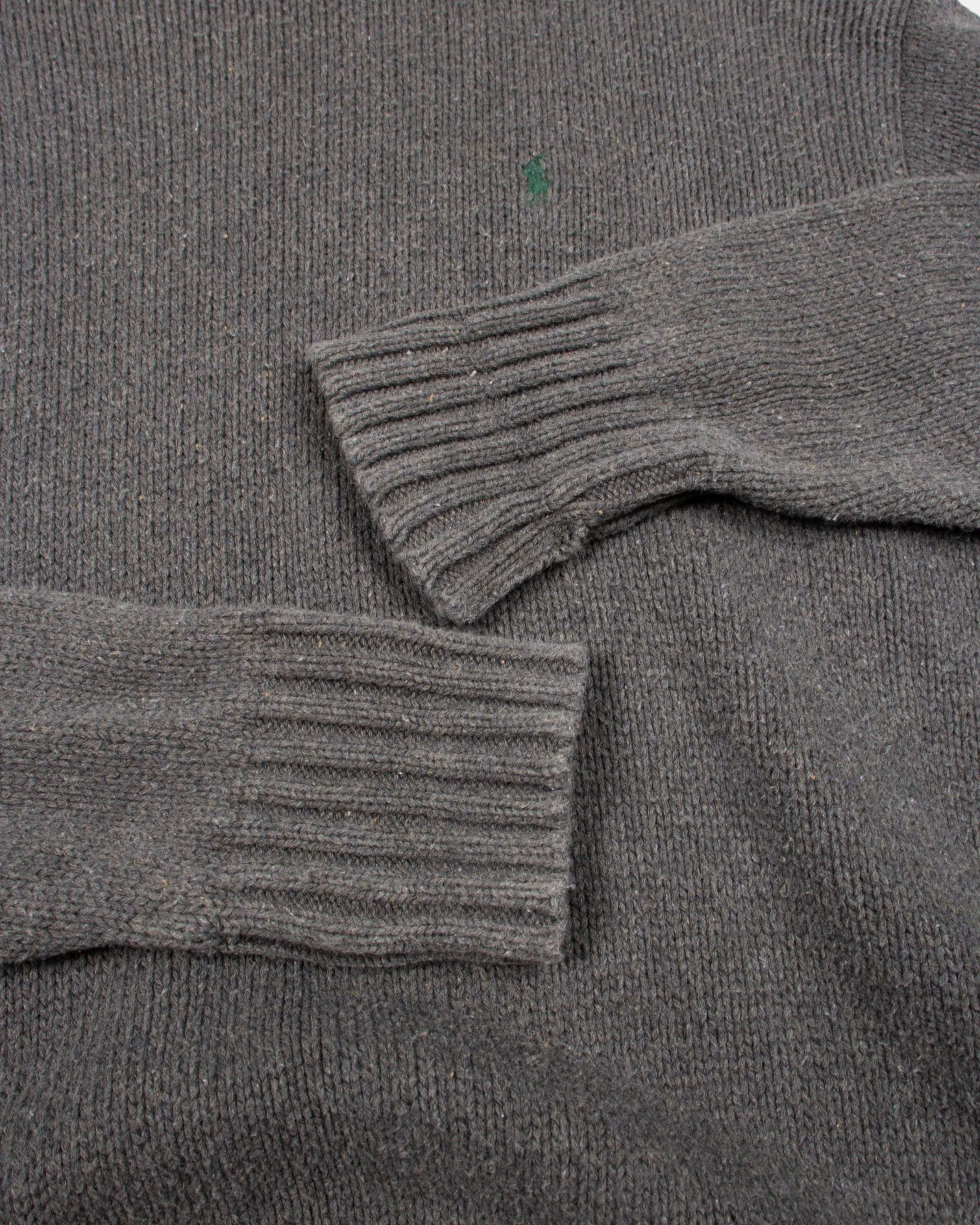 90s Polo Ralph Lauren Grey Knit Sweater XXL - The Thrift