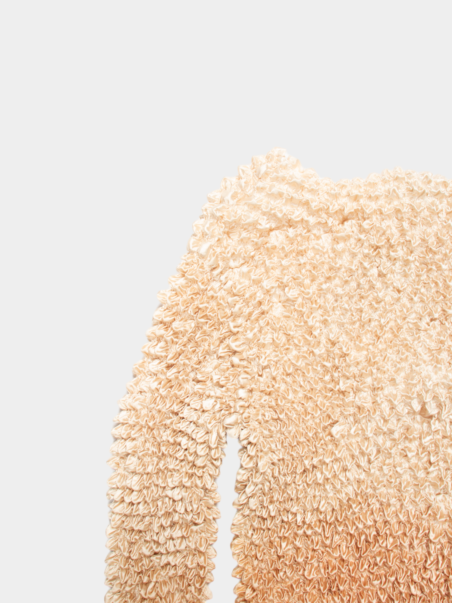 Y2K Kriss Cream Crinkle Popcorn Top M - The Thrift
