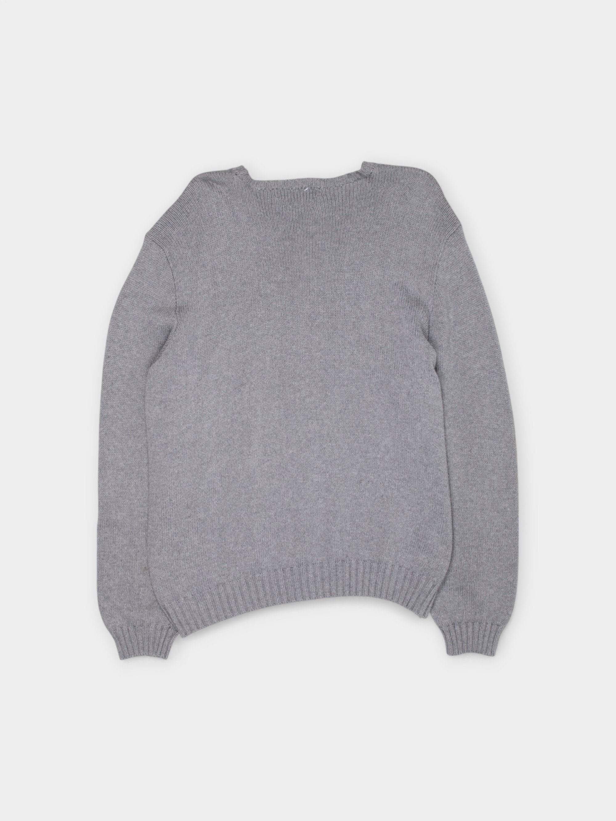 90s Polo Ralph Lauren Grey Knit Sweater XXL - The Thrift