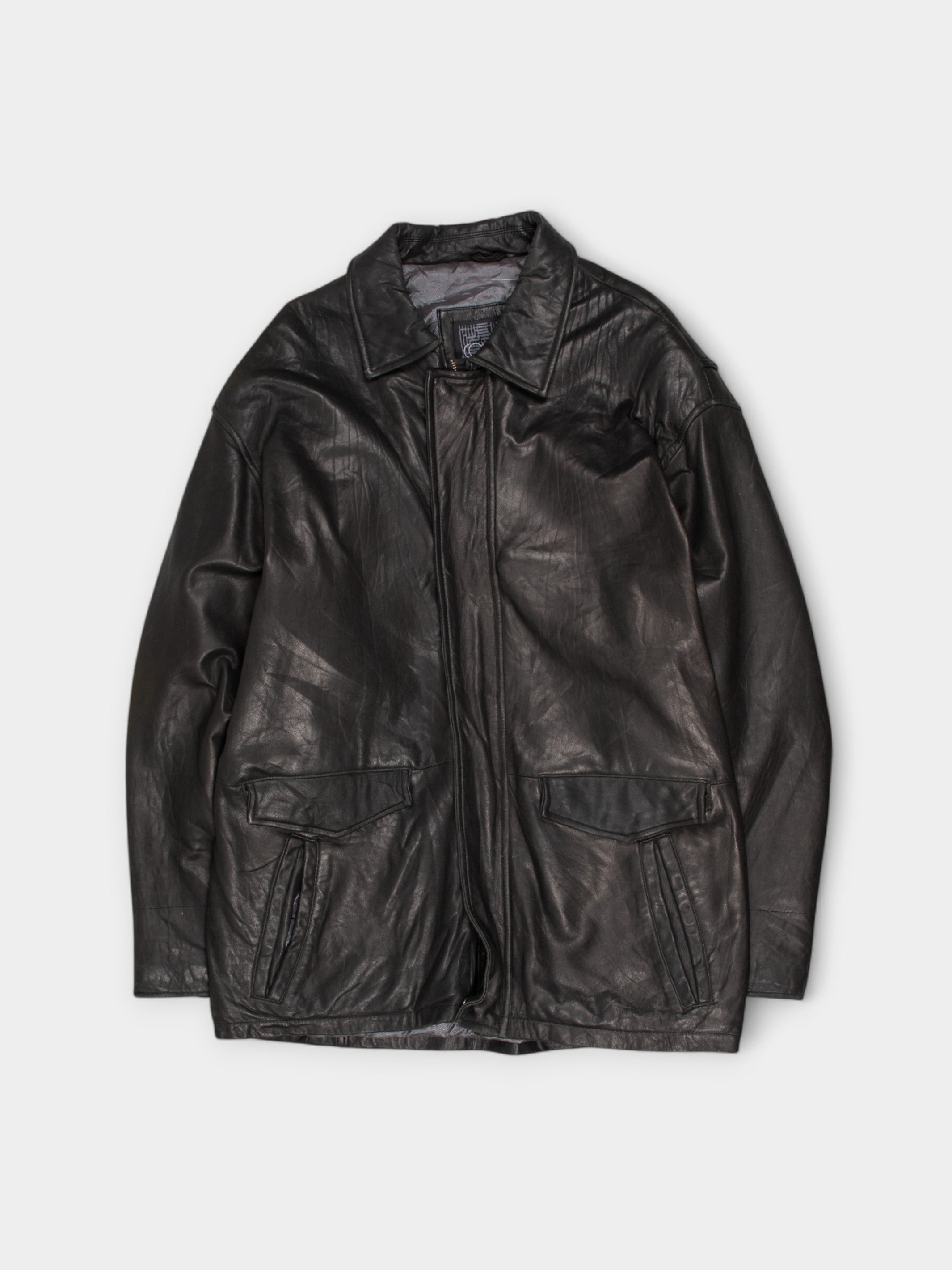 Vintage Collection Black Leather Jacket L - The Thrift