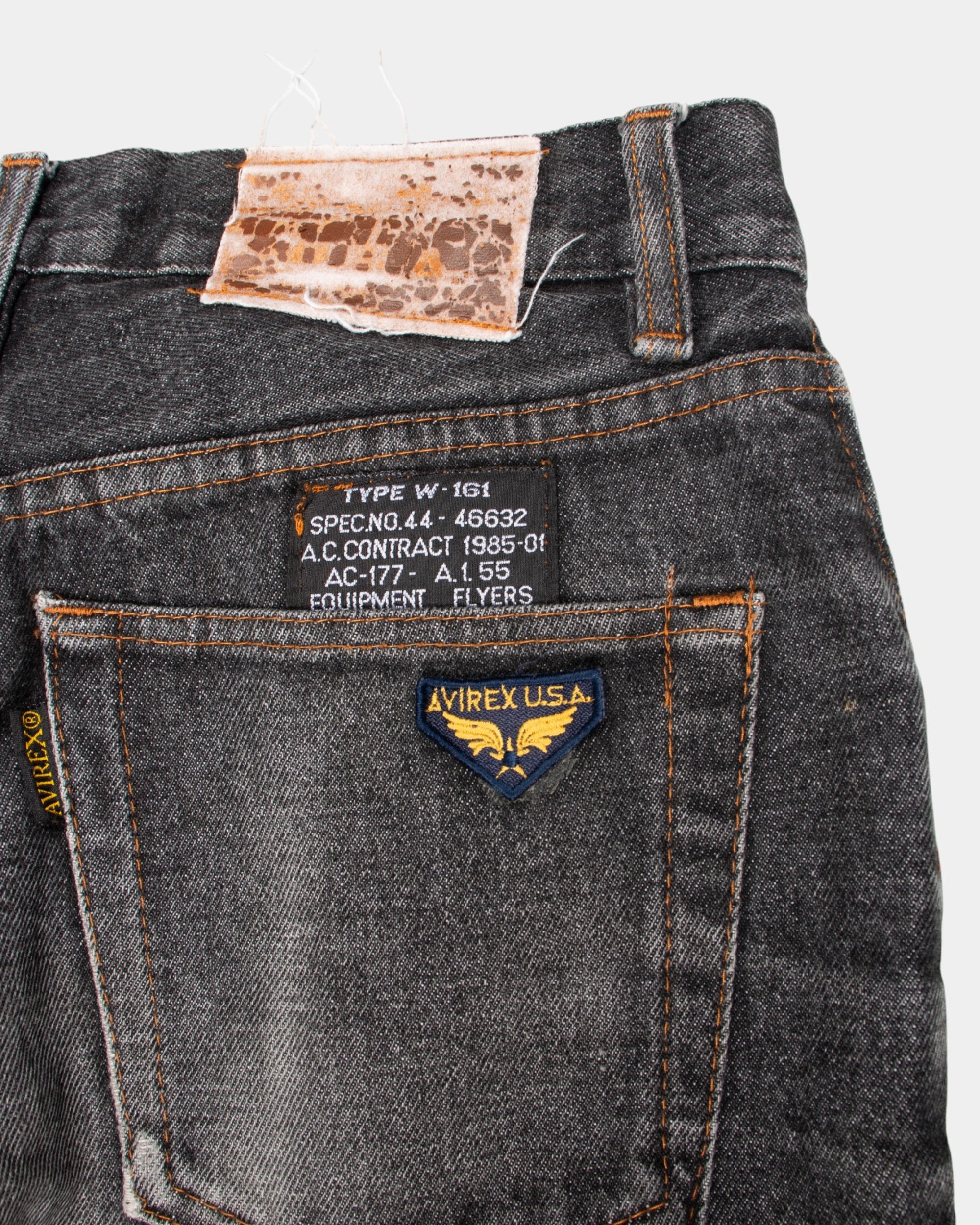 90s Avirex Grey Denim Jeans 30W - The Thrift