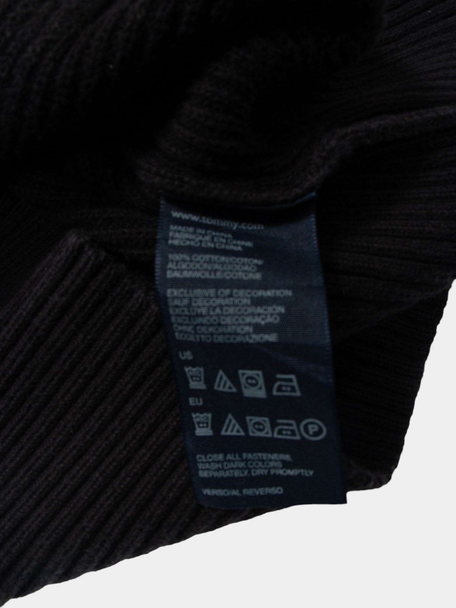 00s Tommy Hilfiger Black Knit Cardigan XL - The Thrift