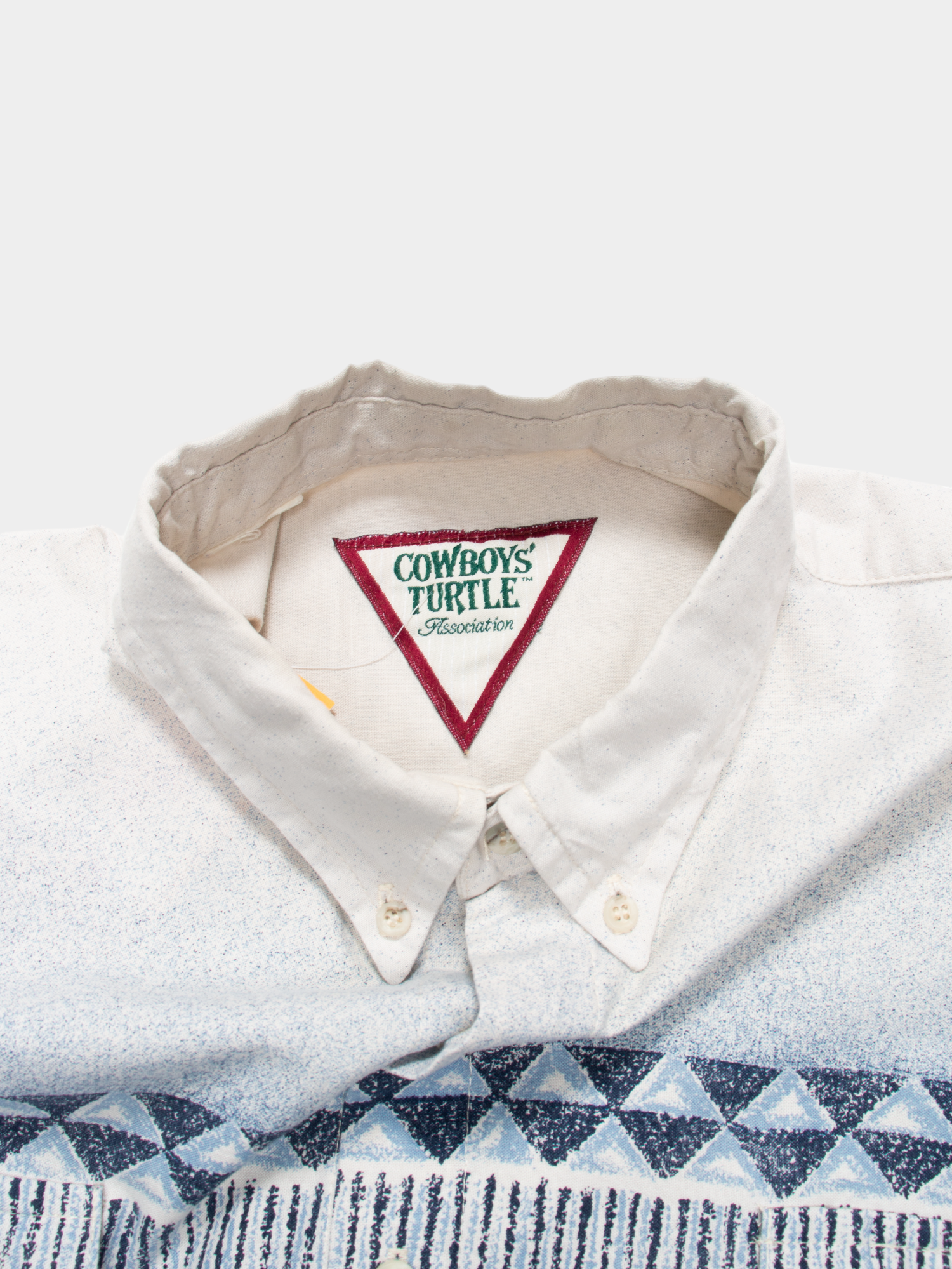 90s Cowboys' Turtle Blue Pattern Western Shirt L - The Thrift
