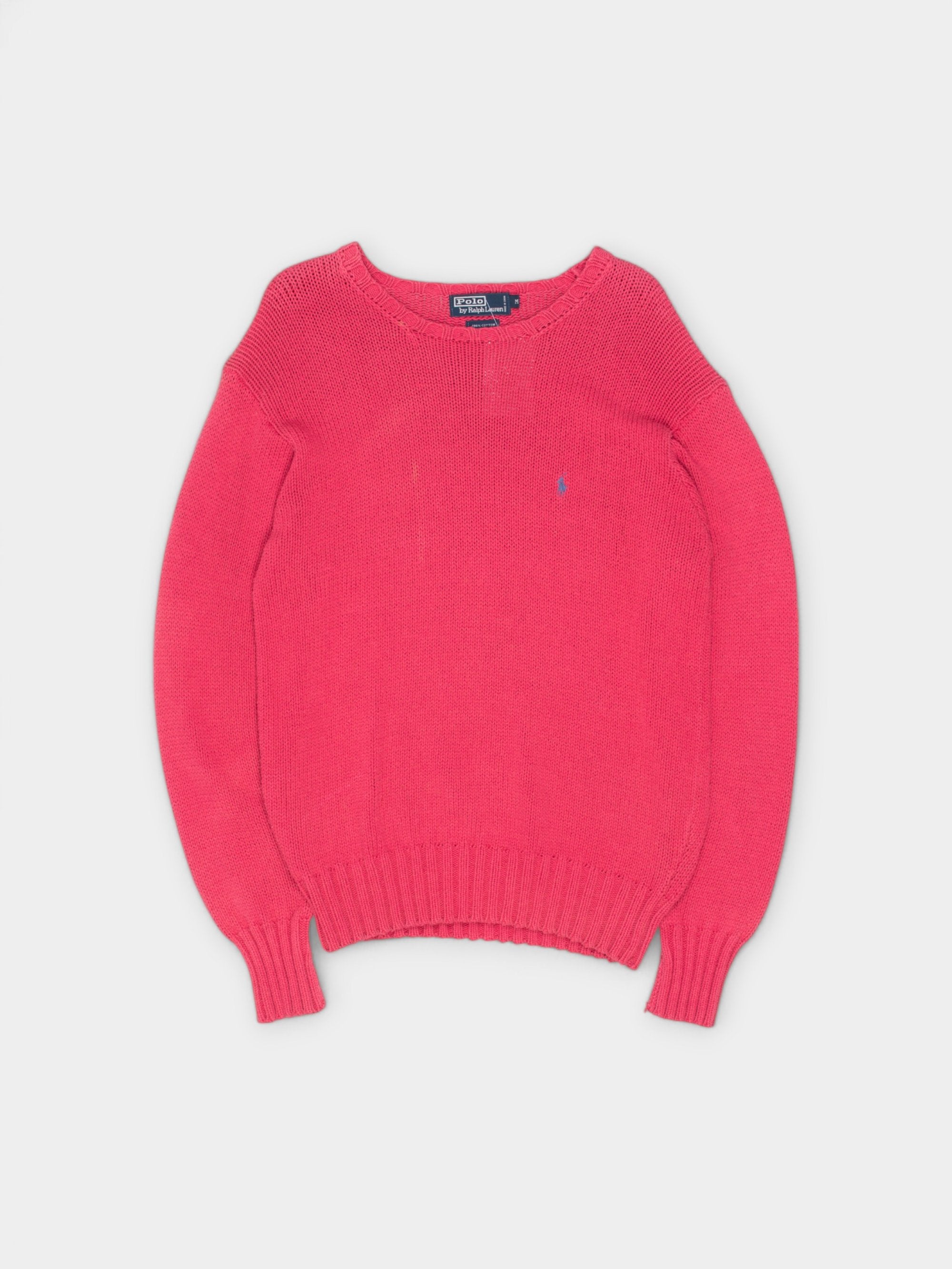 Polo Ralph Lauren Pink Cotton Sweater M - The Thrift