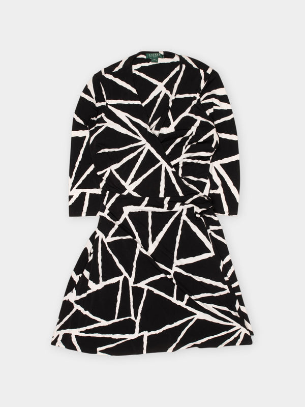 90s Ralph Lauren Black Pattern Dress M - The Thrift