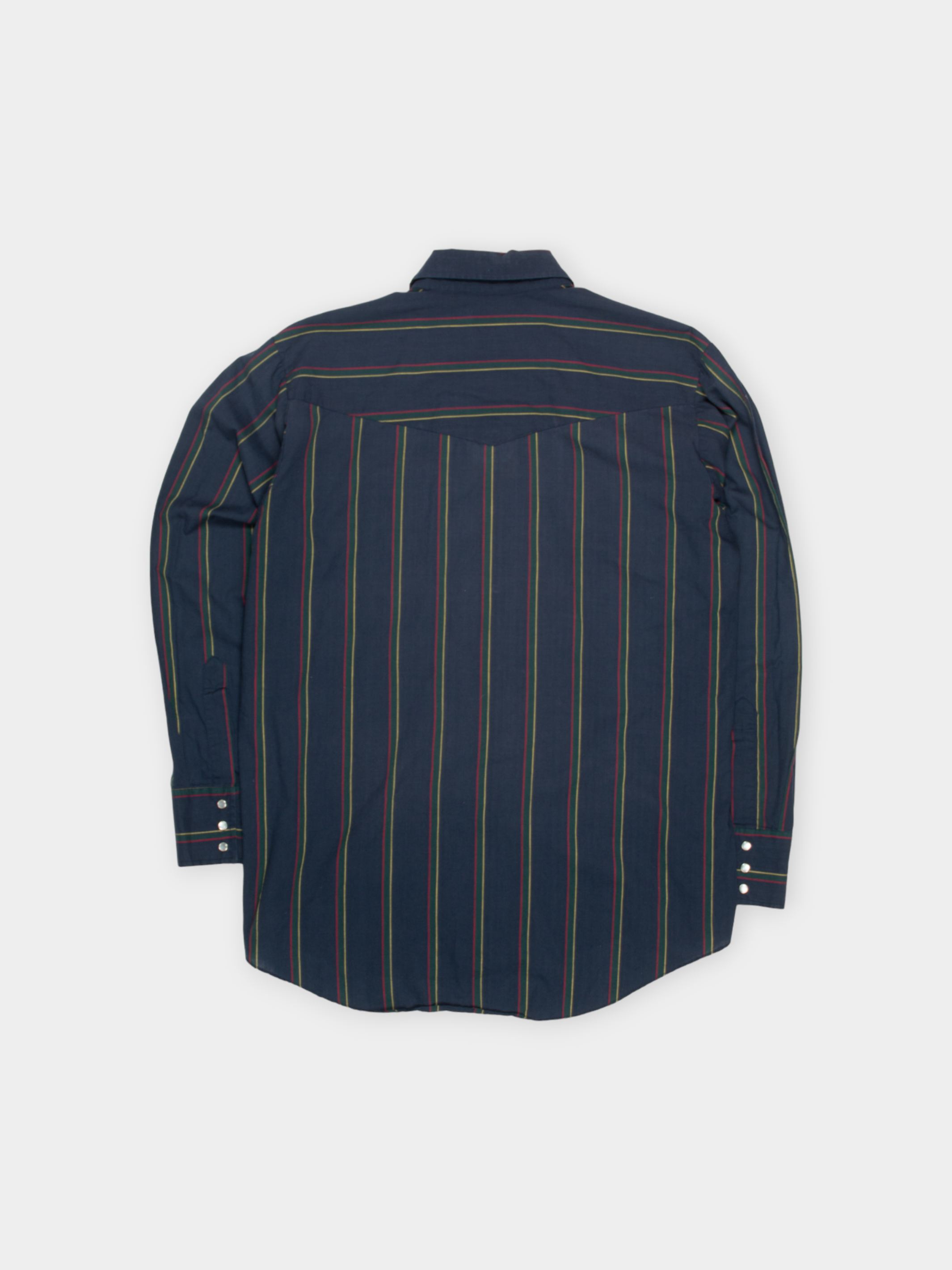 90s Ely Cattleman Navy Striped Western Shirt L - The Thrift