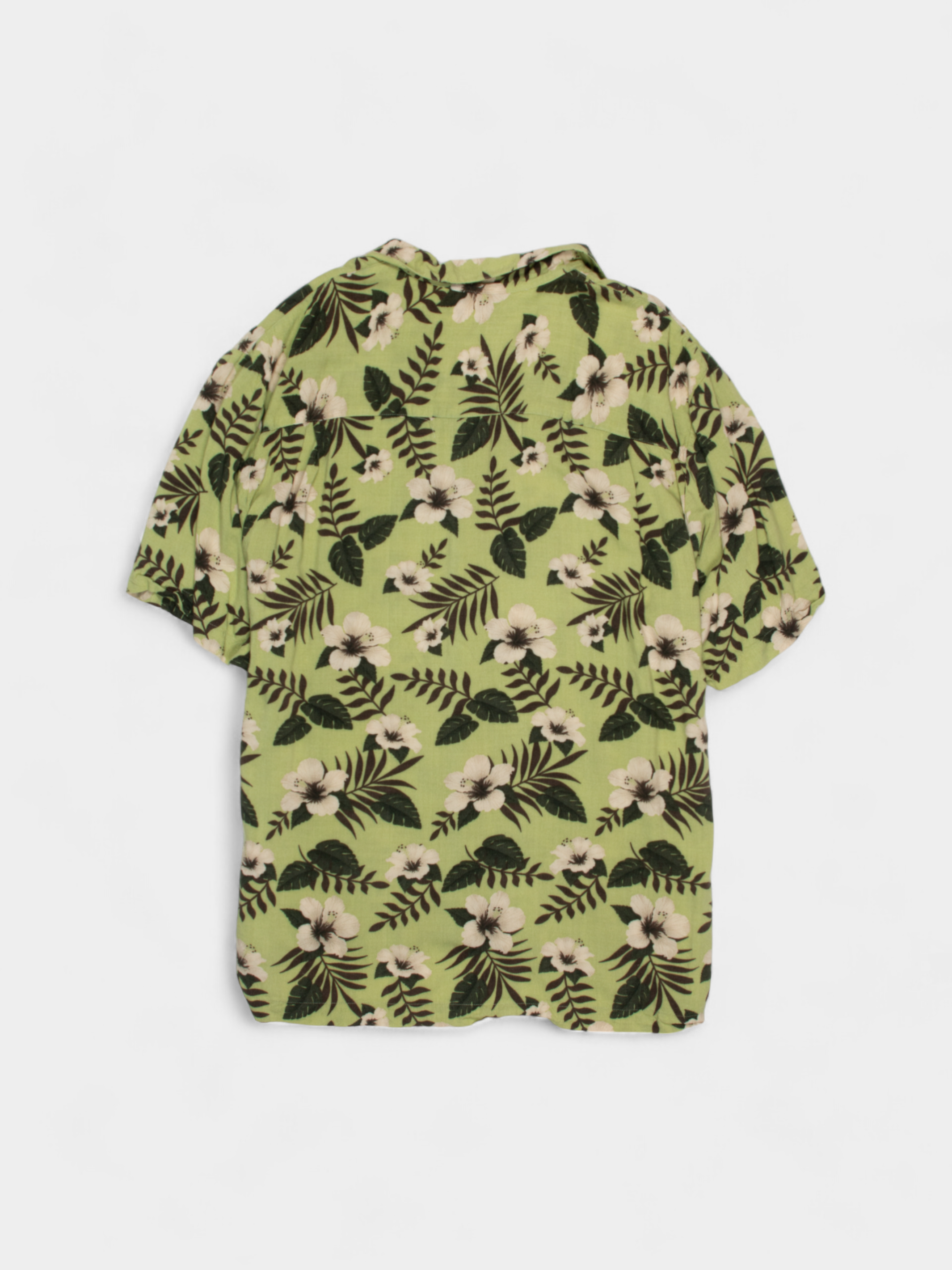 90s Puritan Green Floral Print Shirt L - The Thrift