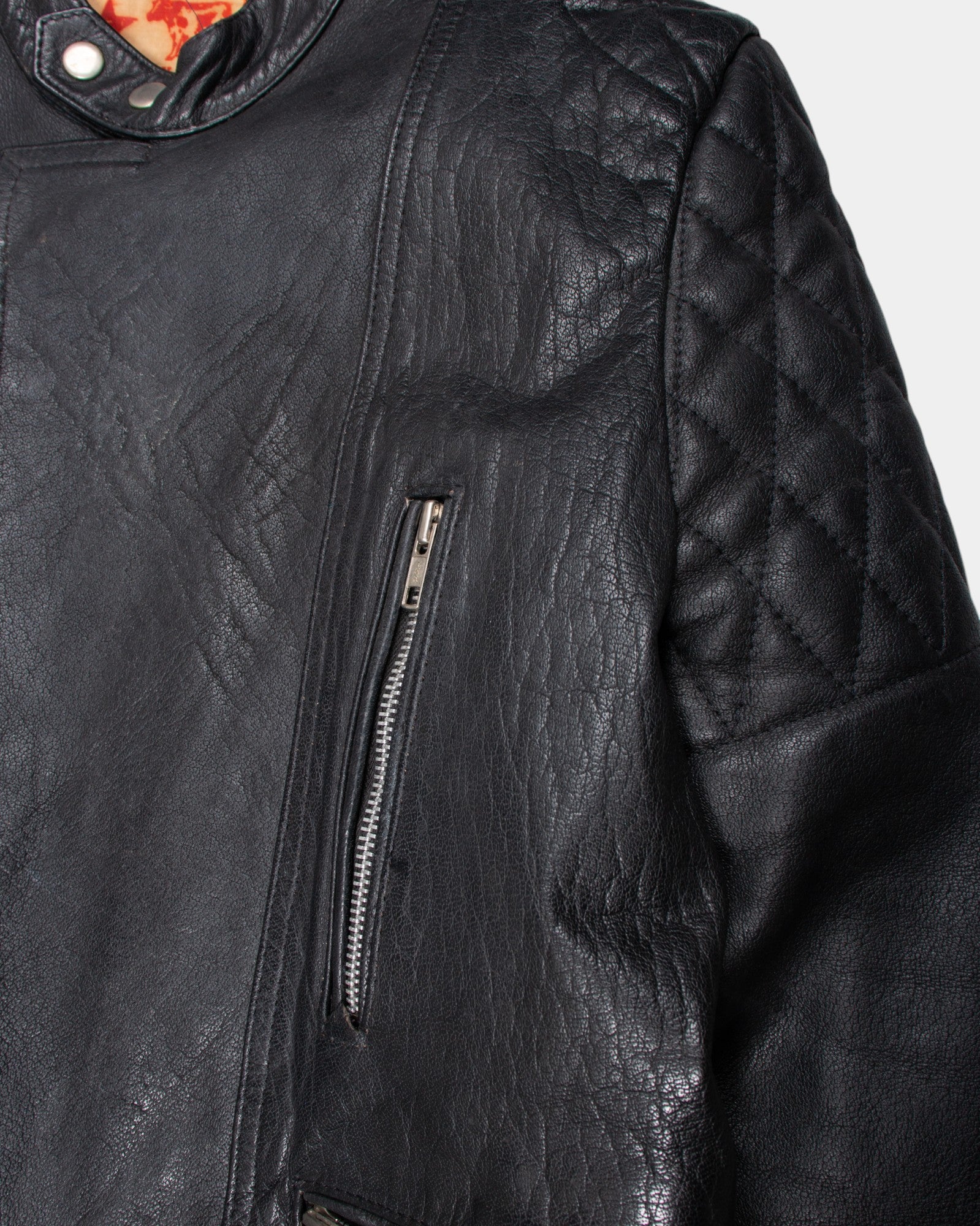 Vintage Real Cow Hide Black Biker Jacket S - The Thrift