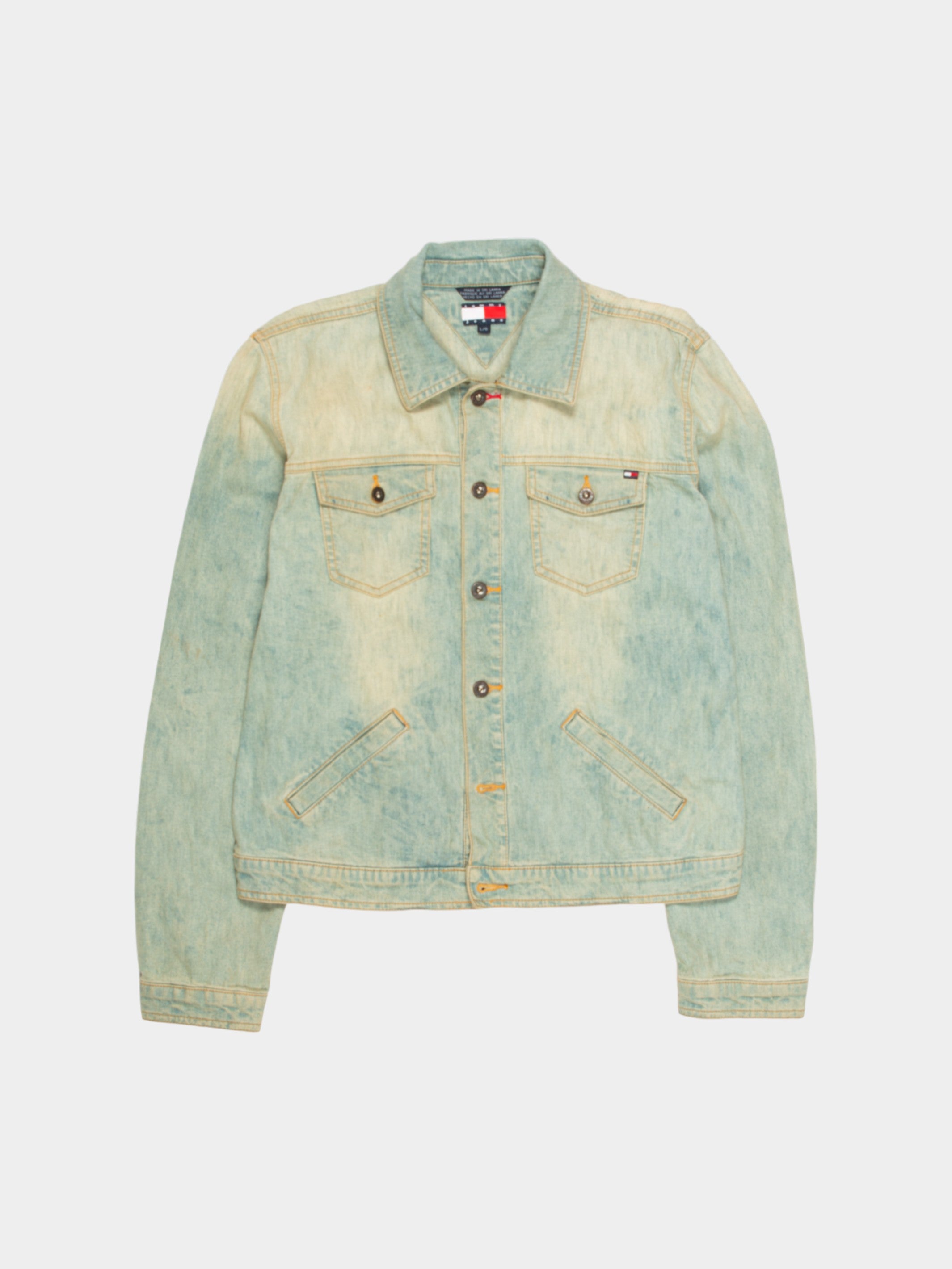 00s Tommy Hilfiger Light Blue Denim Jacket L - The Thrift