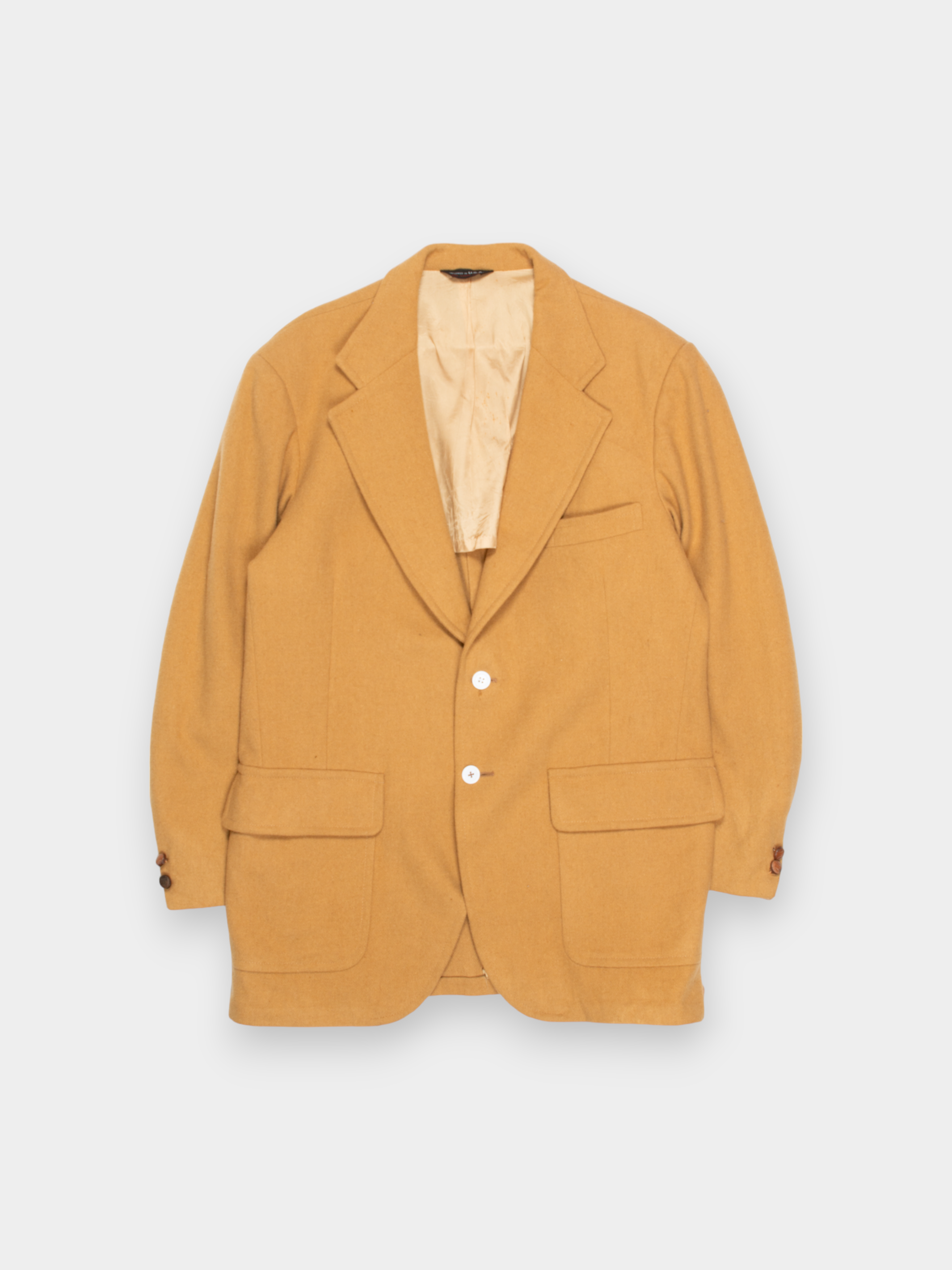 90s Cape Cod Tan Wool Coat L - The Thrift
