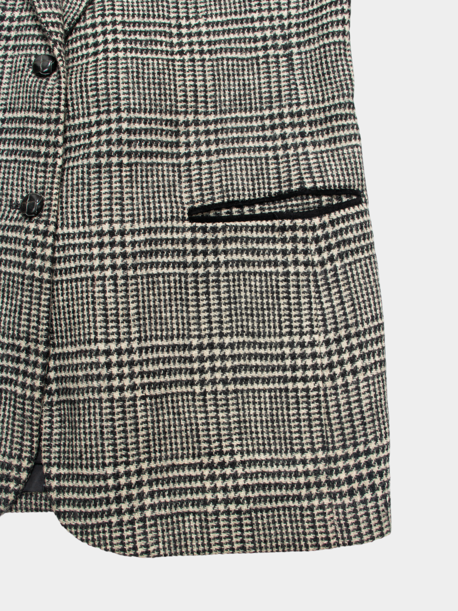 90s International Scene Black & White Plaid Vintage Blazer S - The Thrift