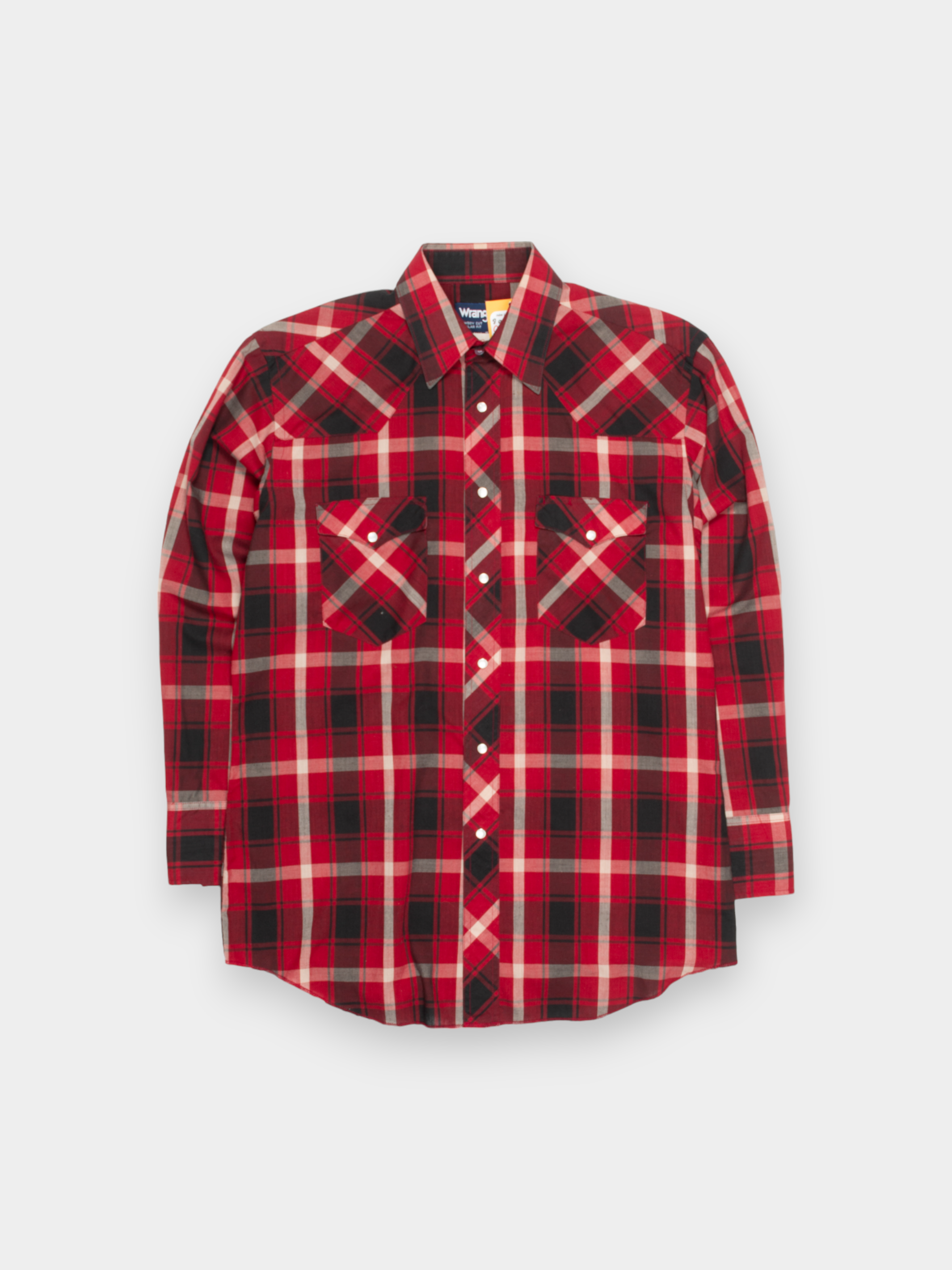 90s Wrangler Red Plaid Cowboy Western Shirt M - The Thrift