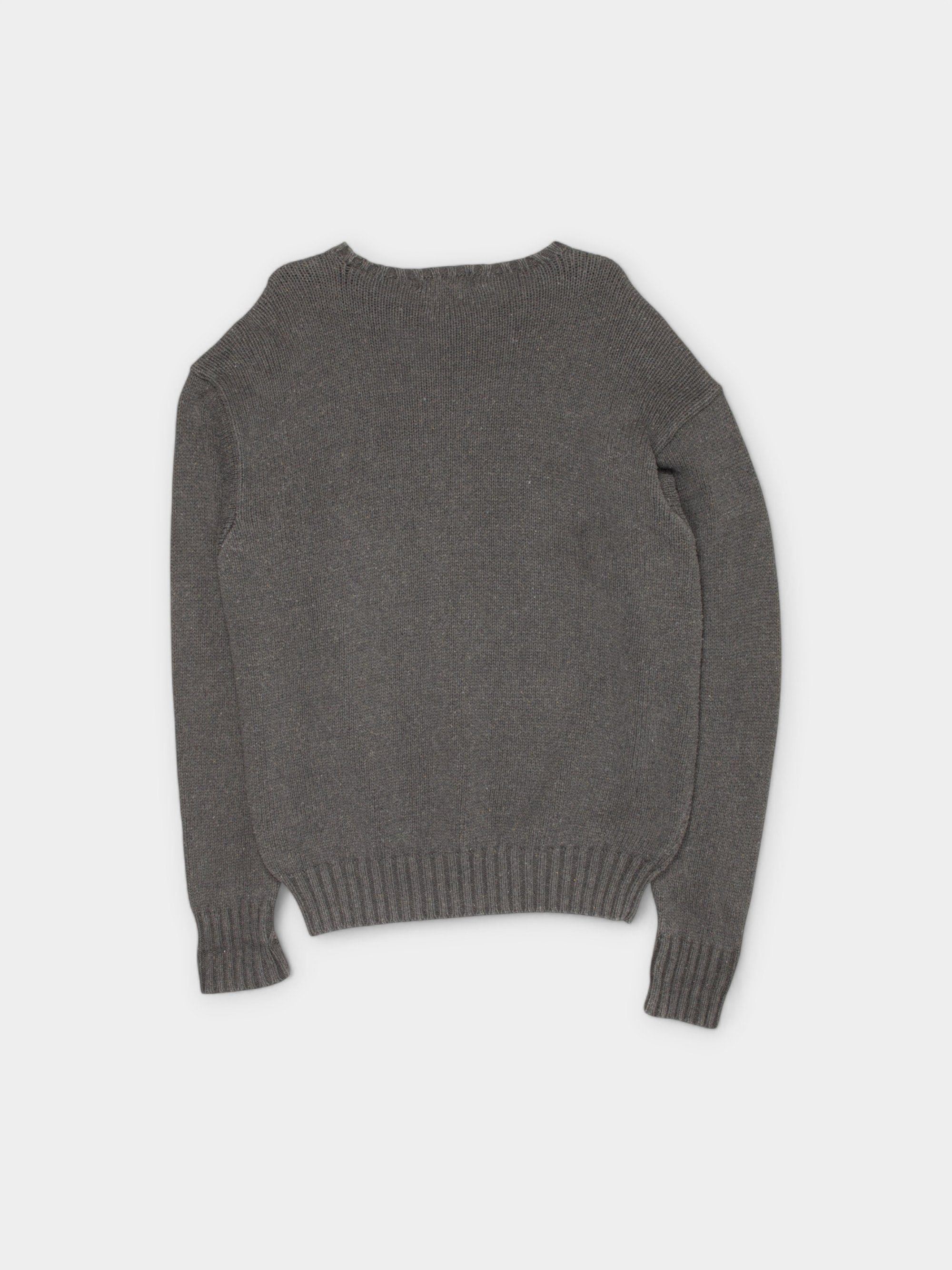 90s Polo Ralph Lauren Grey Knit Sweater XXL - The Thrift