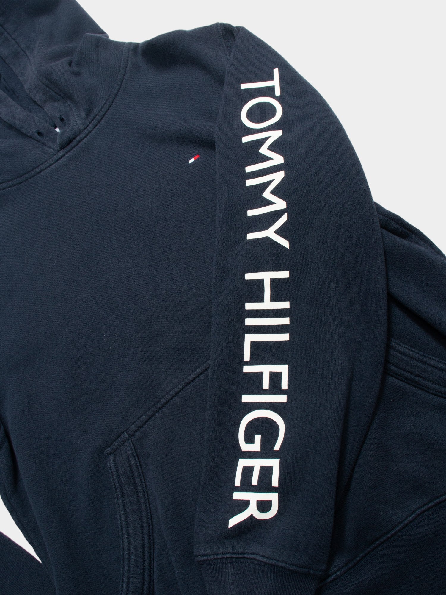 Modern Tommy Hilfiger Navy Cotton Hoodie M - The Thrift