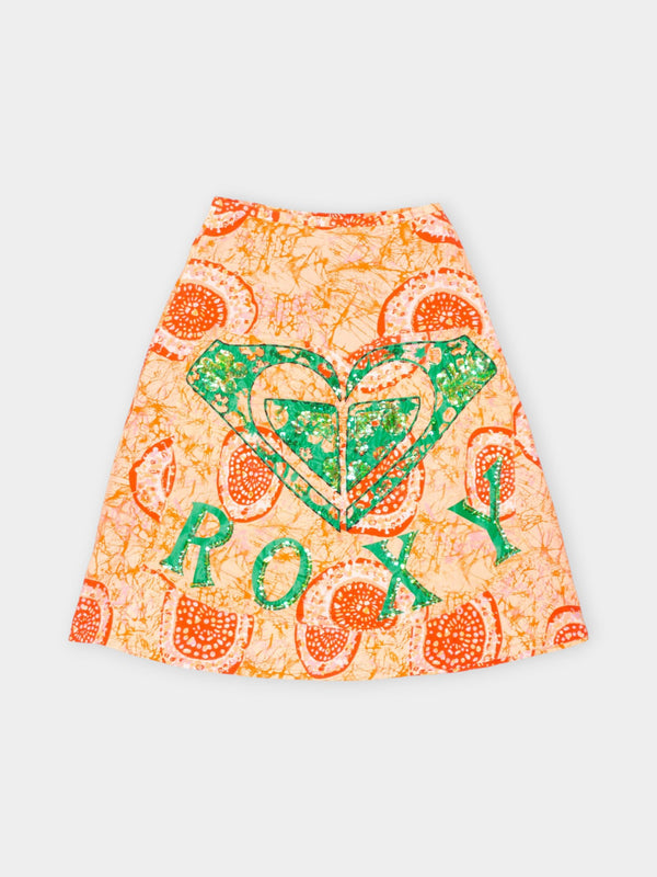 Y2K Hollister Orange Printed Skirt UK 10