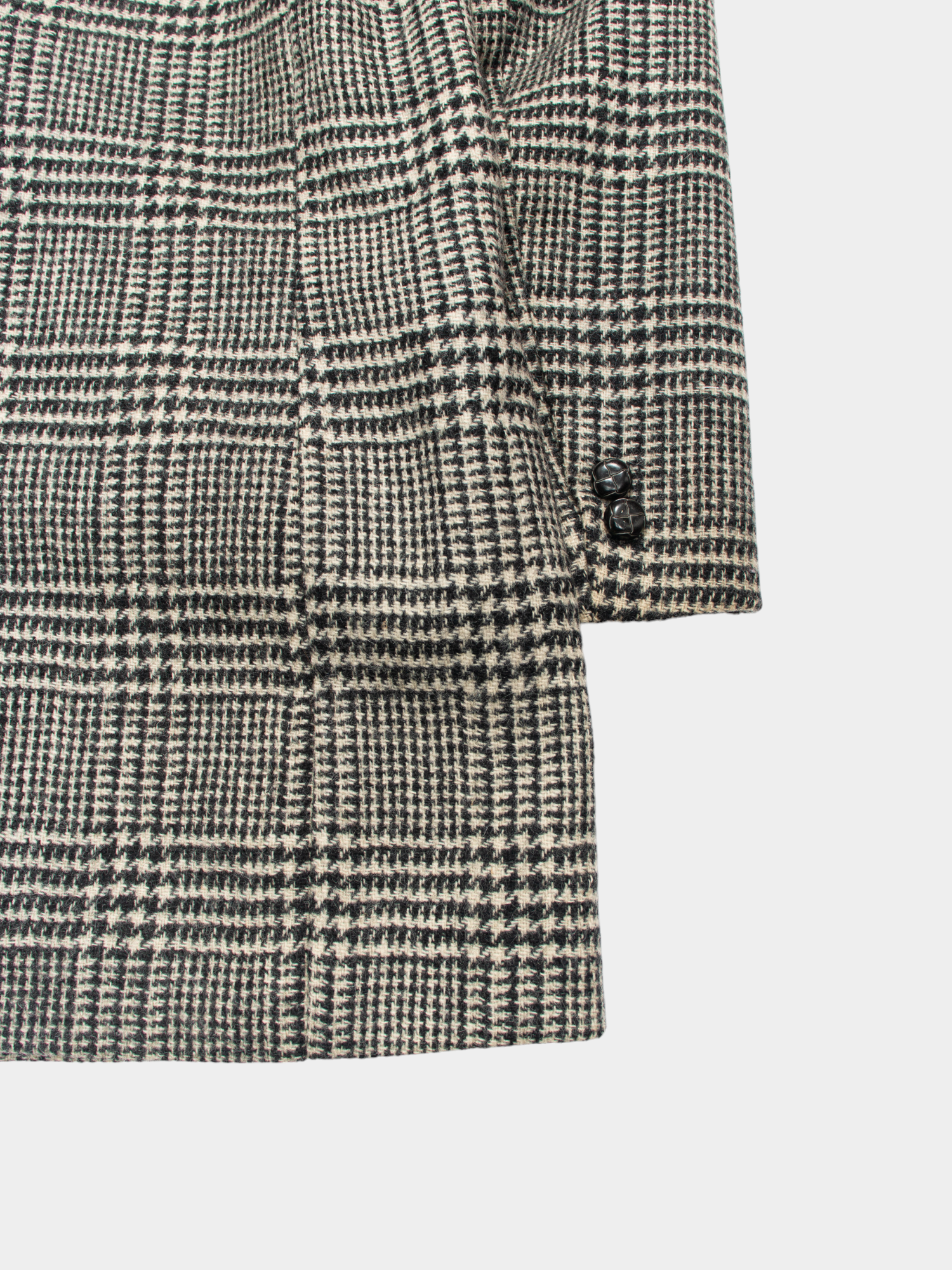 90s International Scene Black & White Plaid Vintage Blazer S - The Thrift