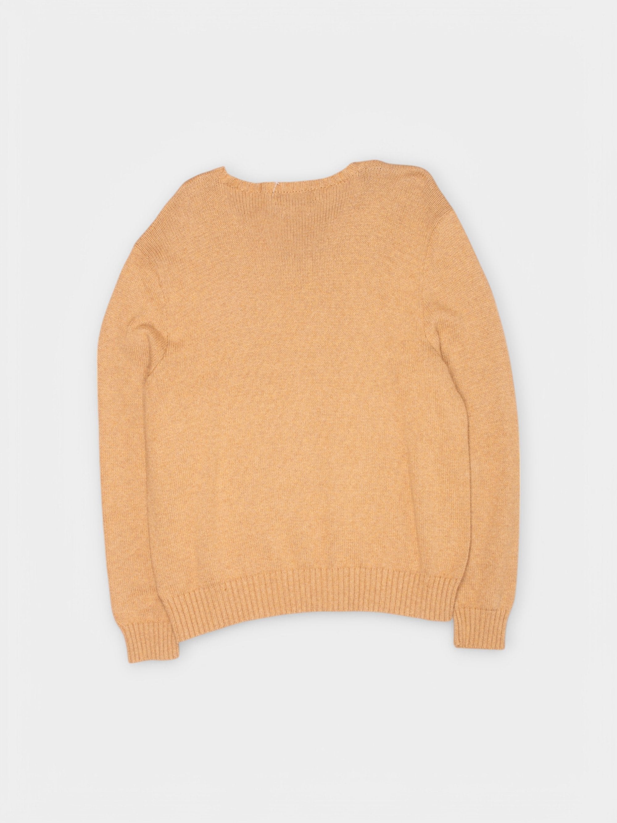 90s Polo by Ralph Lauren Beige Cotton Sweater XXL - The Thrift