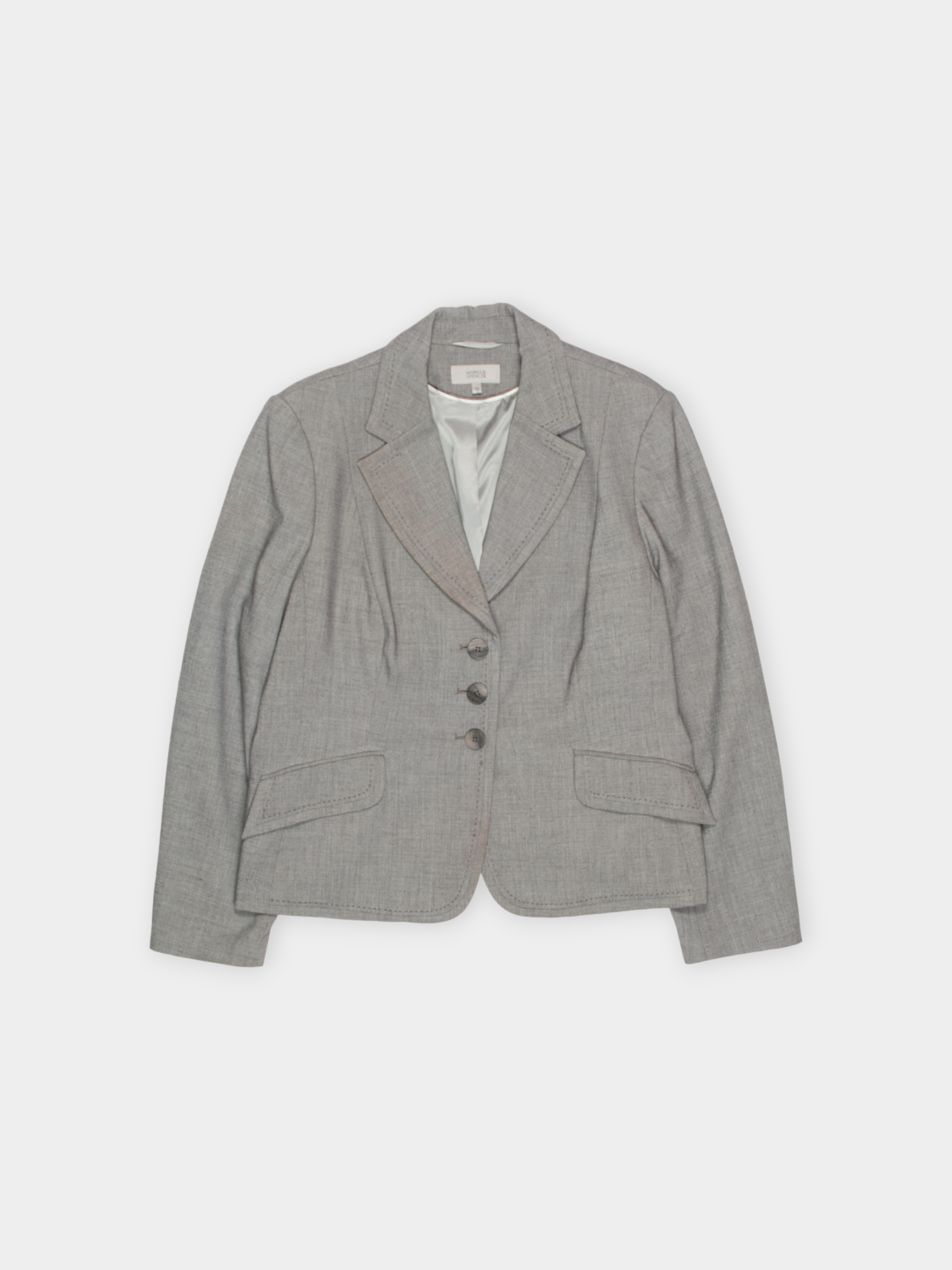 90s Marks & Spencer Grey Standard Fit Vintage Jacket XL - The Thrift