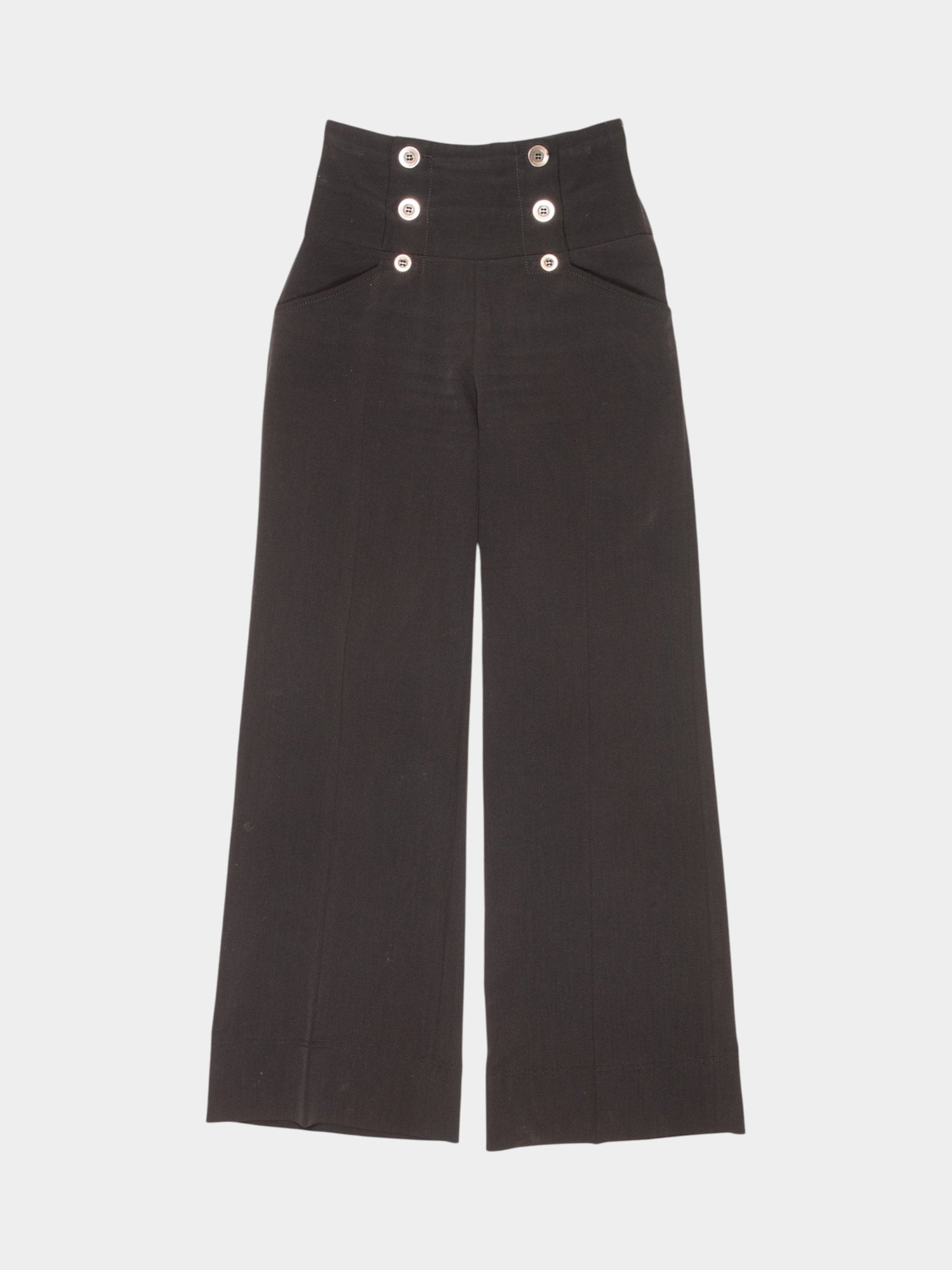 Modern Black High Waist Wide Leg Trousers 26W - The Thrift