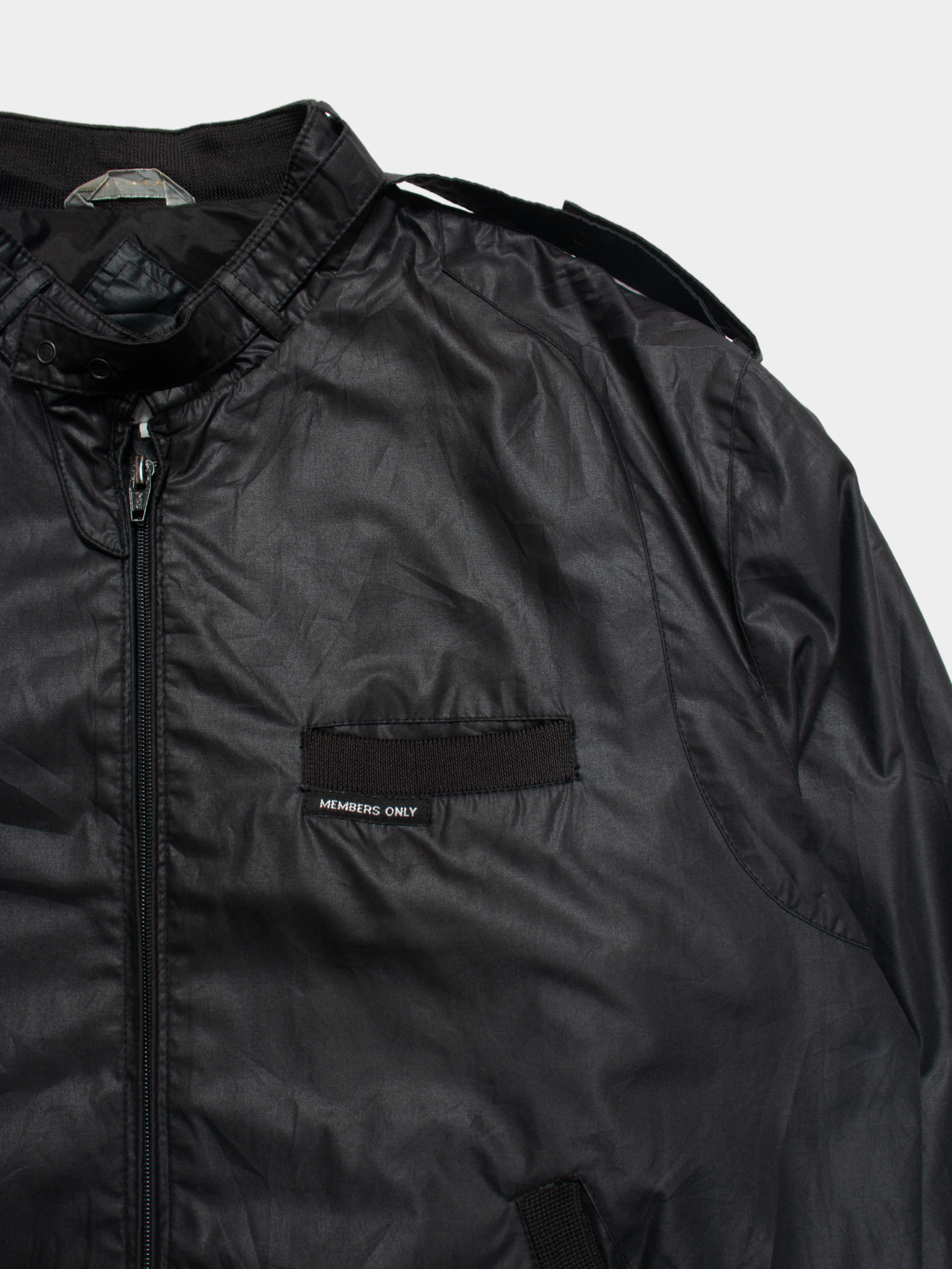 80s Members Only Black Bomber Jacket M - The Thrift