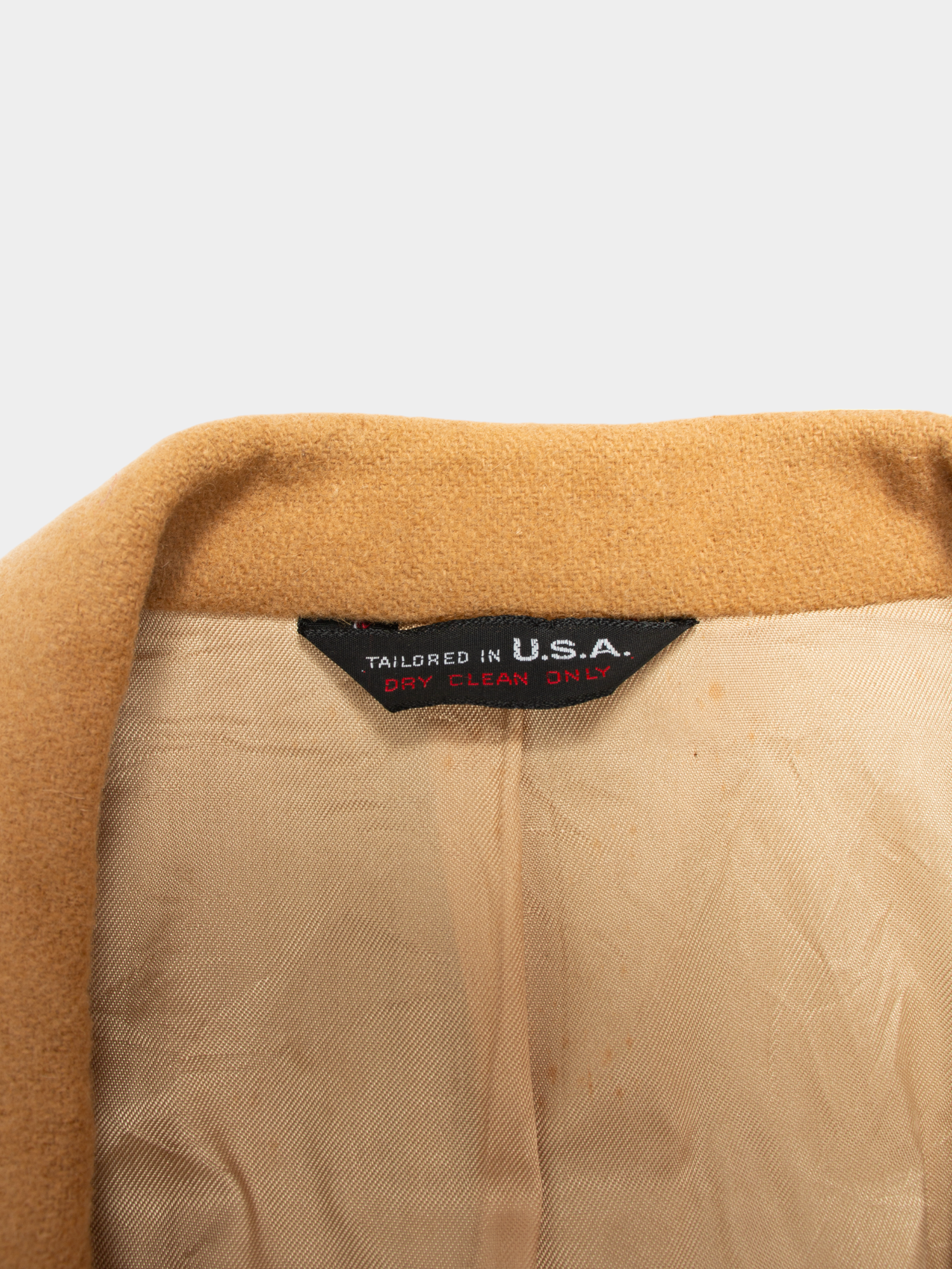 90s Cape Cod Tan Wool Coat L - The Thrift