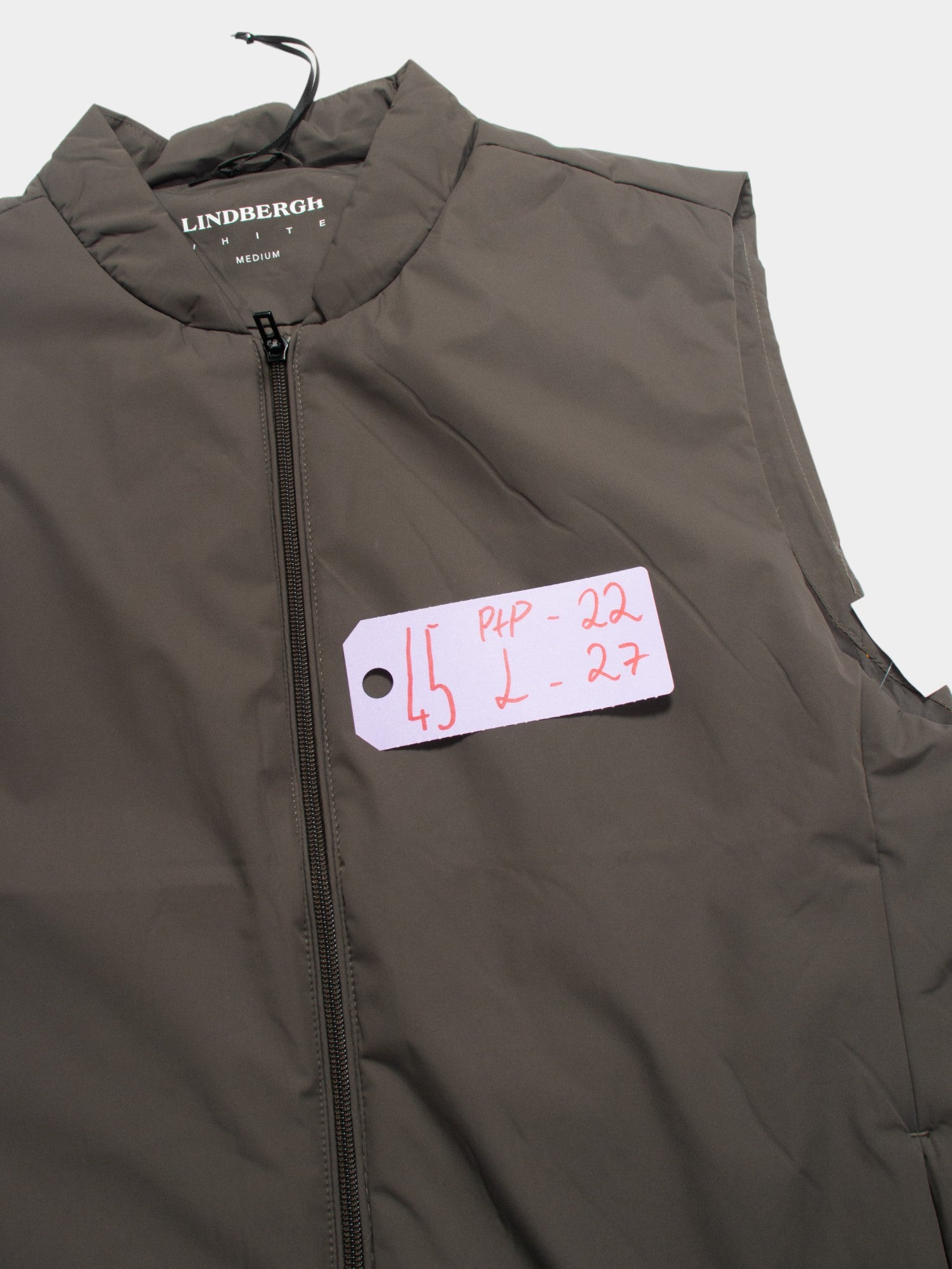 Modern Lindbergh White Black Recycled Polyester Vest M - The Thrift