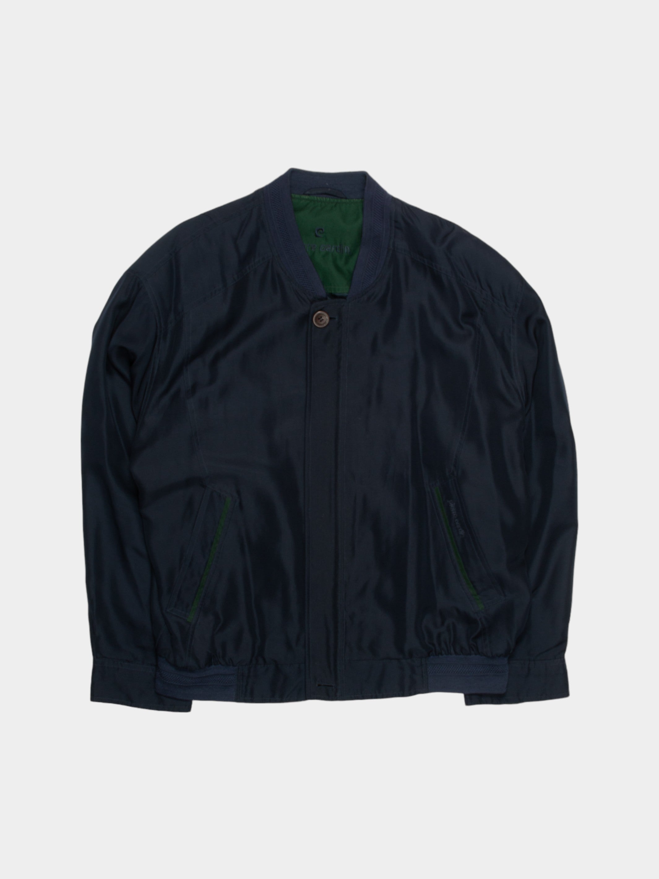 Vintage Pierre Cardin Navy Bomber Jacket L - The Thrift
