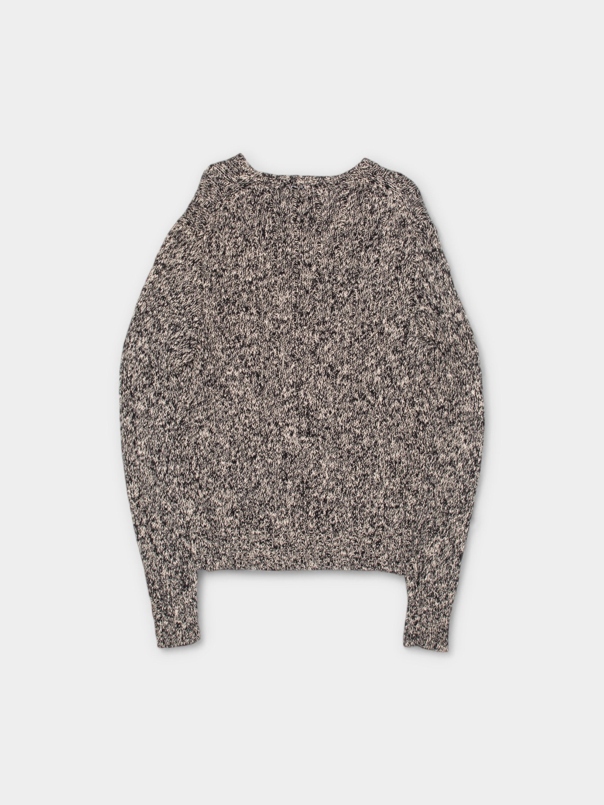 90s Polo Ralph Lauren Black & White Knit Sweater L - The Thrift