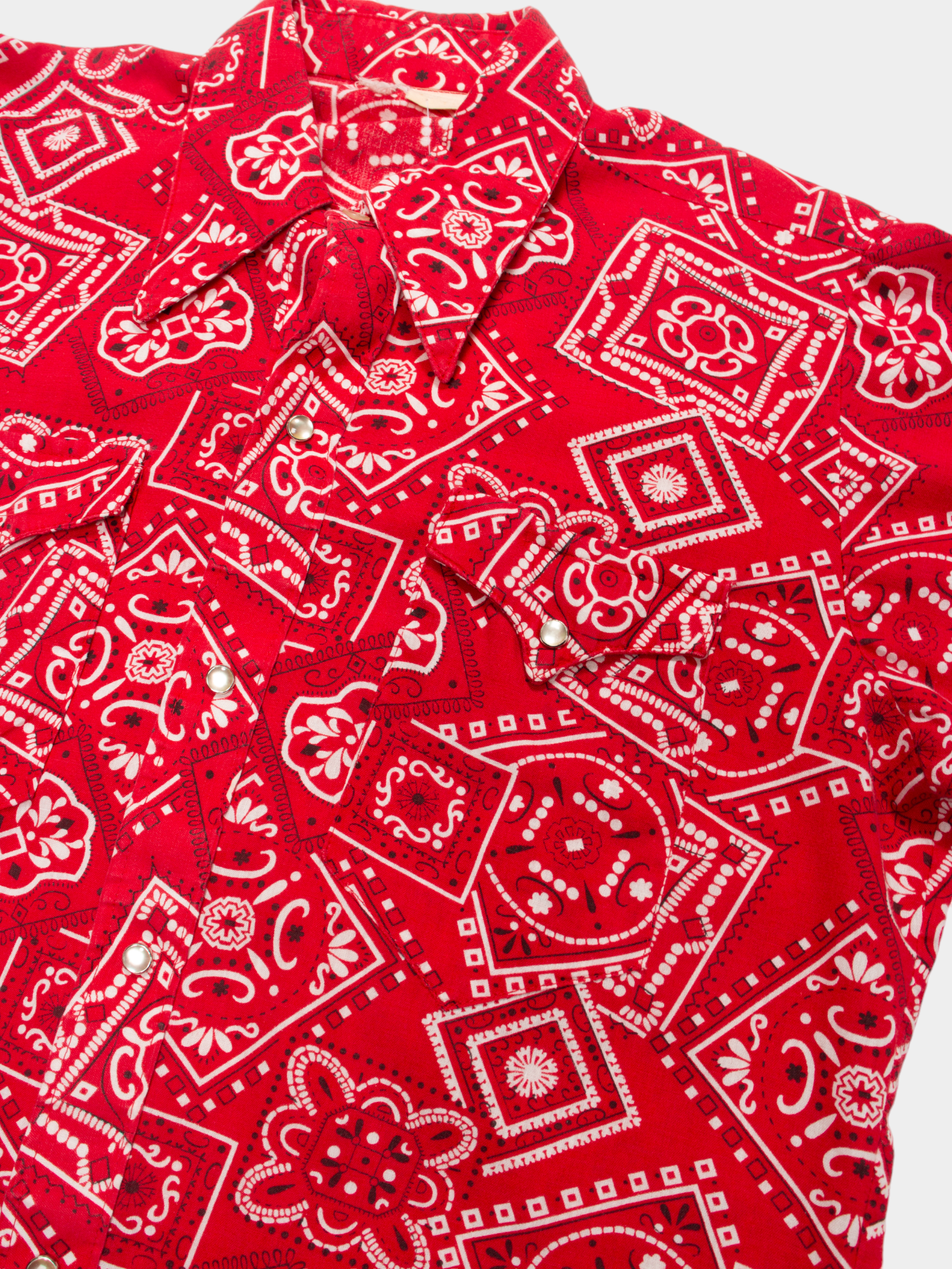 00s Unbranded Red Patterned Western Shirt M - The Thrift