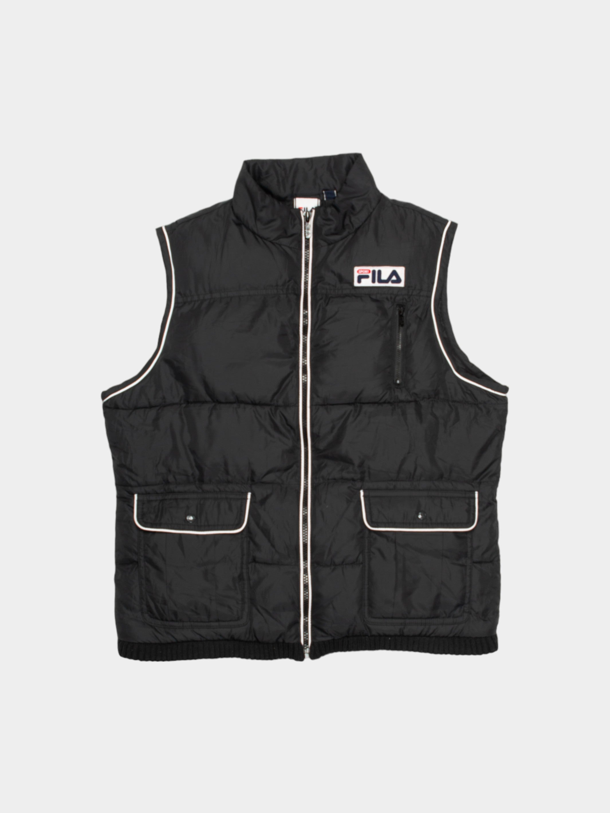 00s Fila Sport Black Puffer Vest L - The Thrift