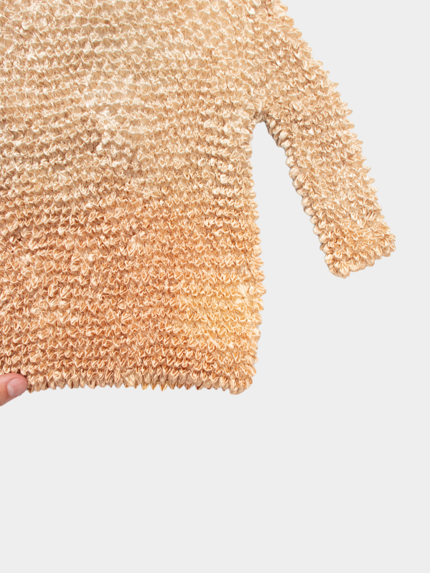 Y2K Kriss Cream Crinkle Popcorn Top M - The Thrift