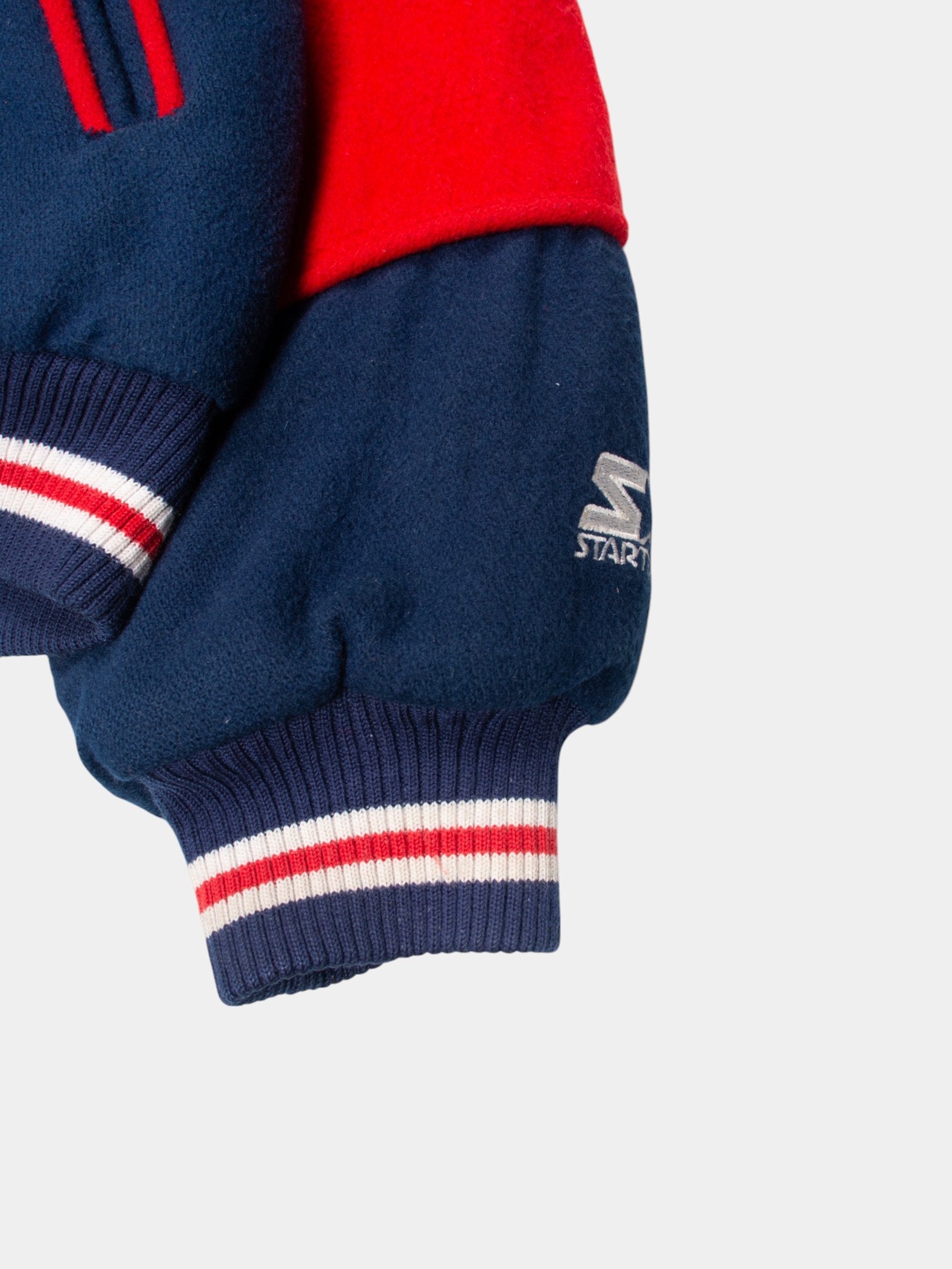 90s Red Sox Navy Wool Starter Varsity Jacket L - The Thrift