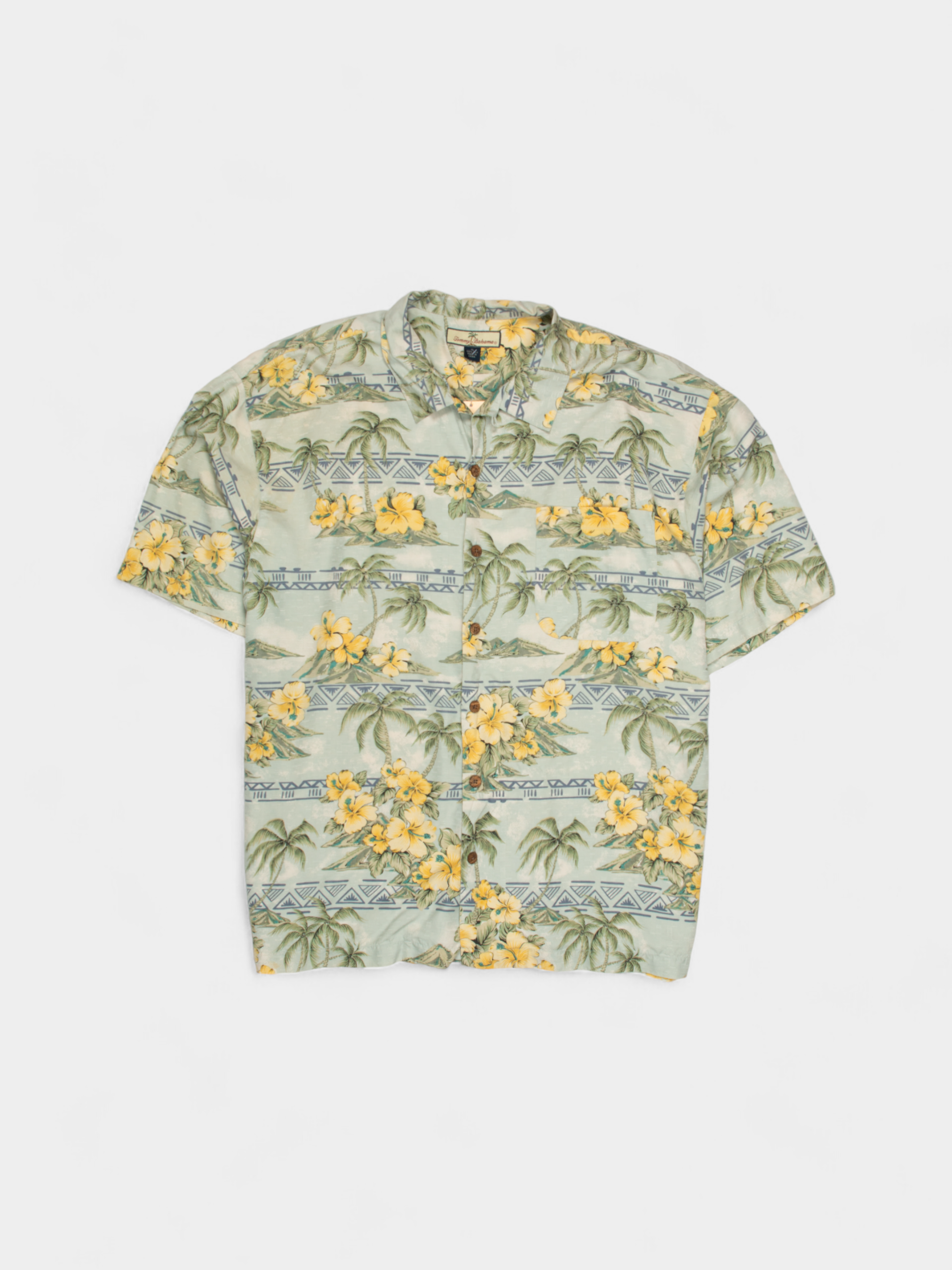 00s Tommy Bahama Flower Print Silk Hawaiian Shirt XL - The Thrift