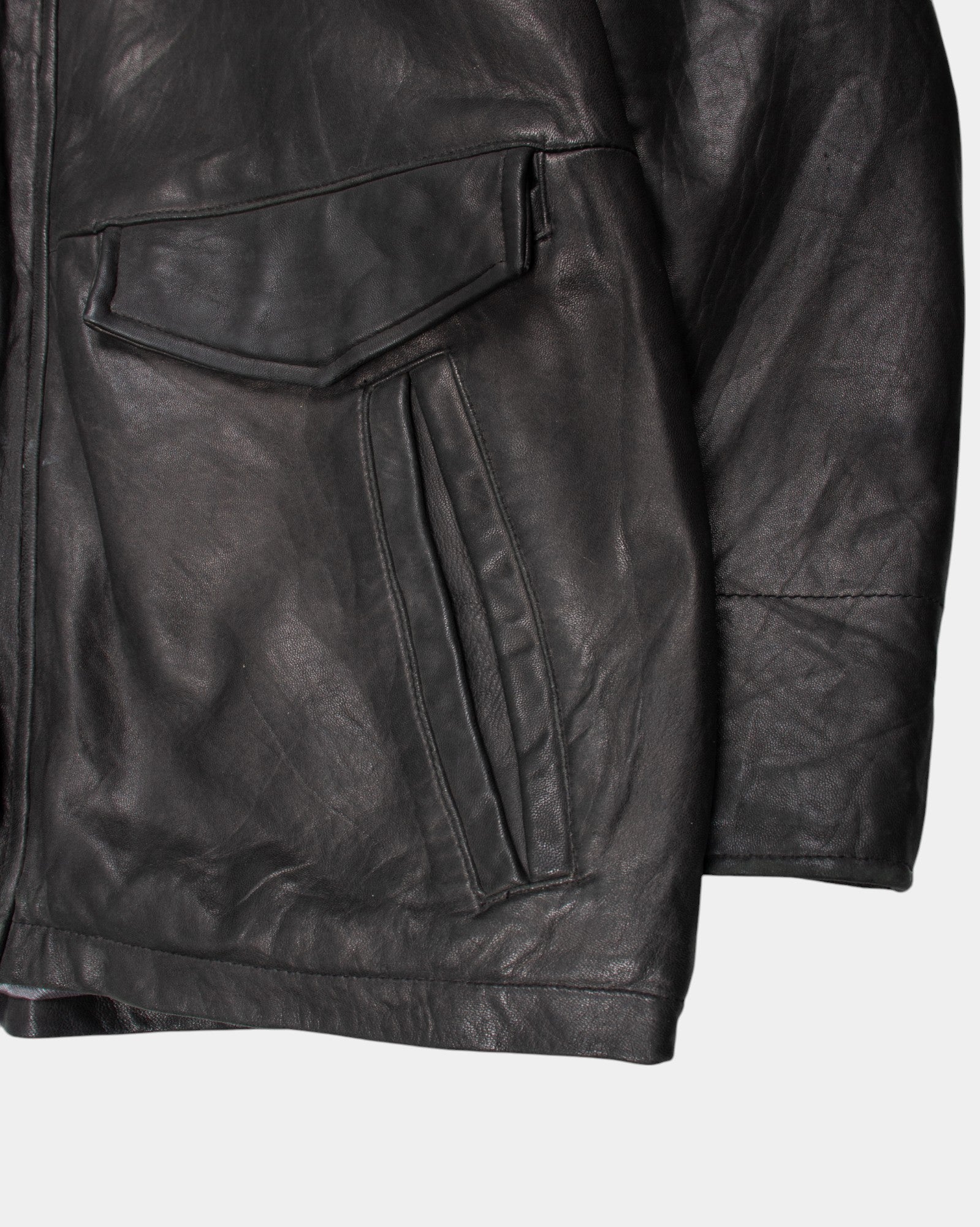 Vintage Collection Black Leather Jacket L - The Thrift