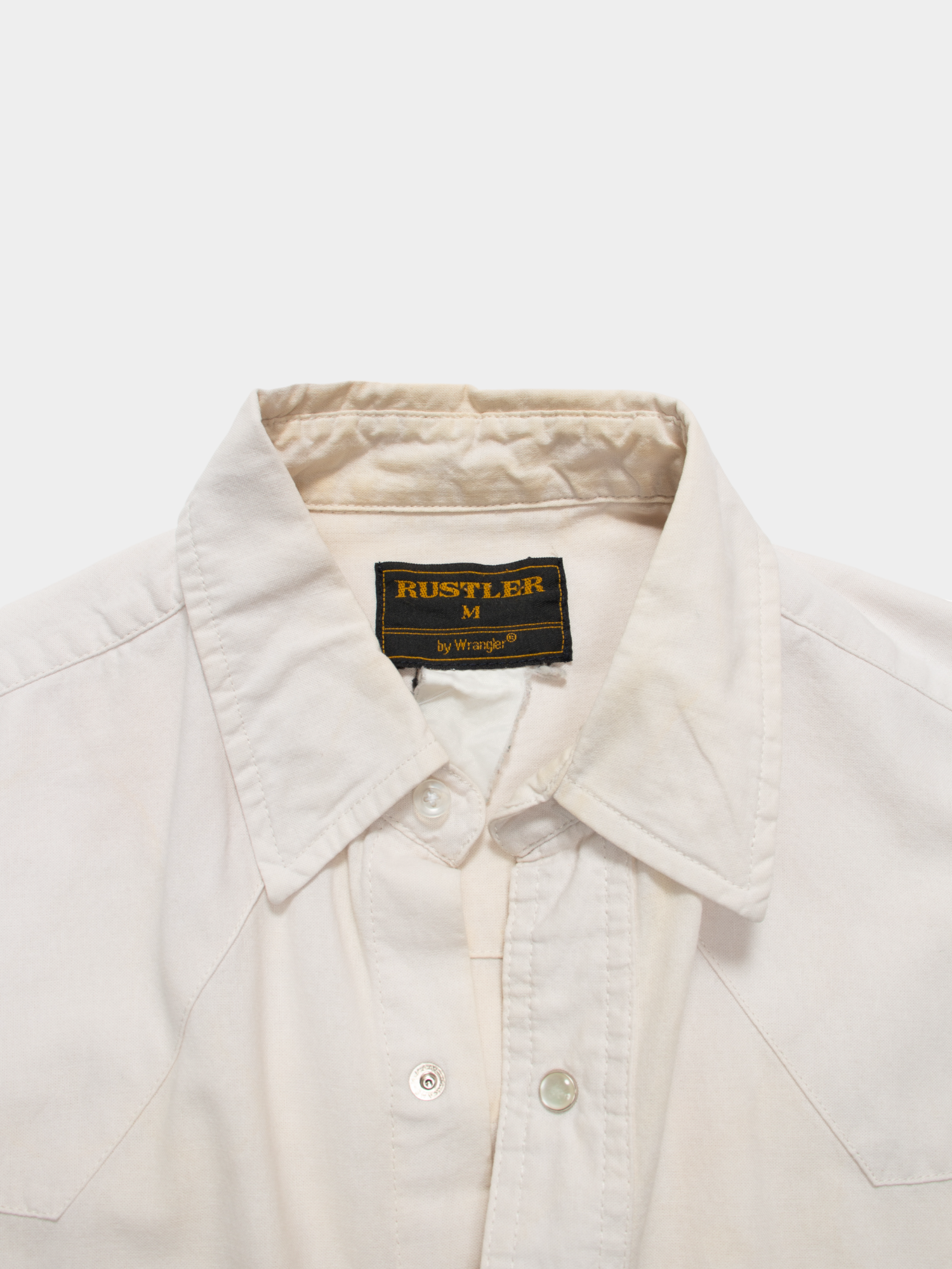 90s Rustler White Multi Western Shirt M - The Thrift