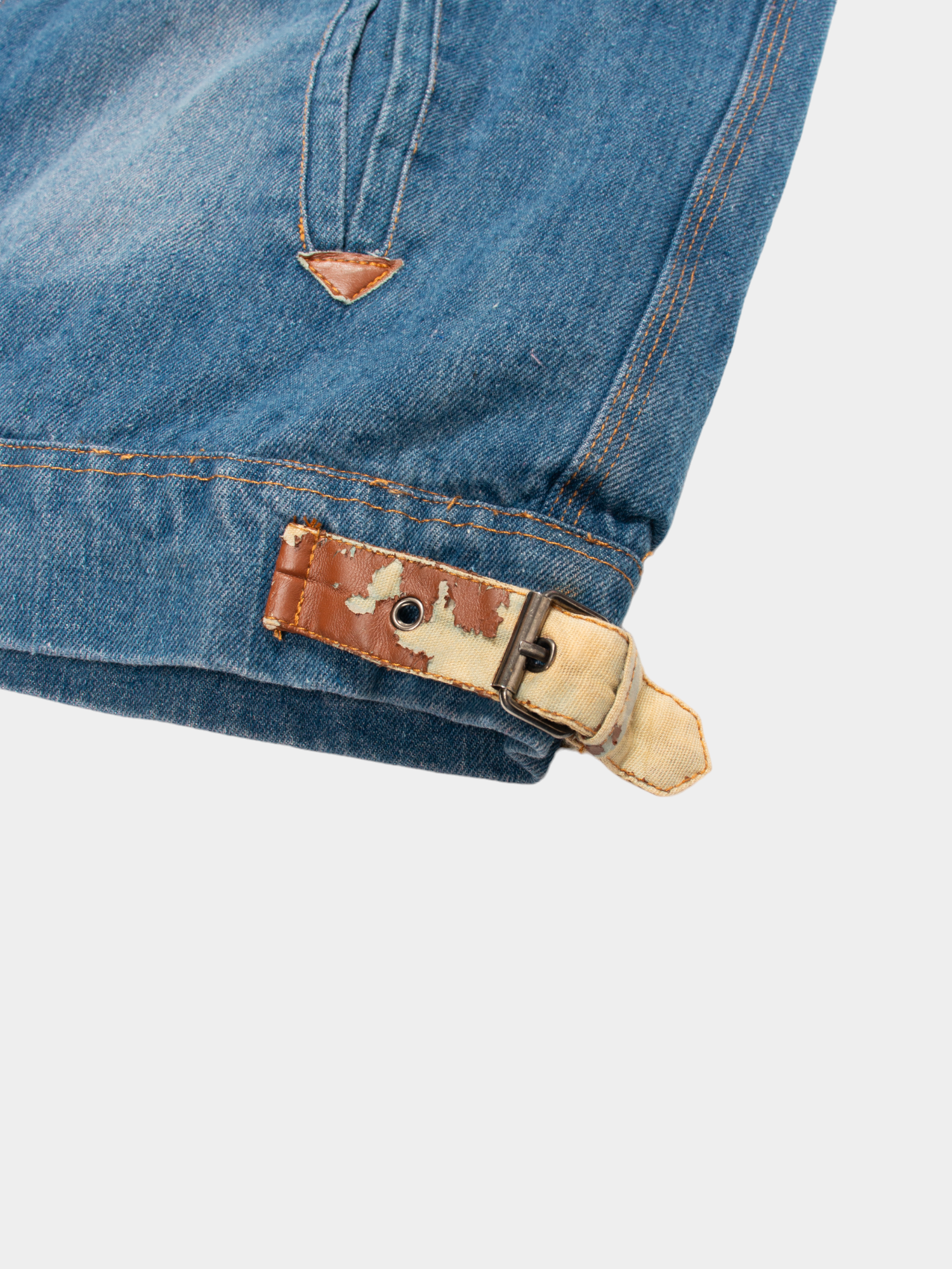 90s Blue Lined Distressed Vintage Denim Jacket M - The Thrift