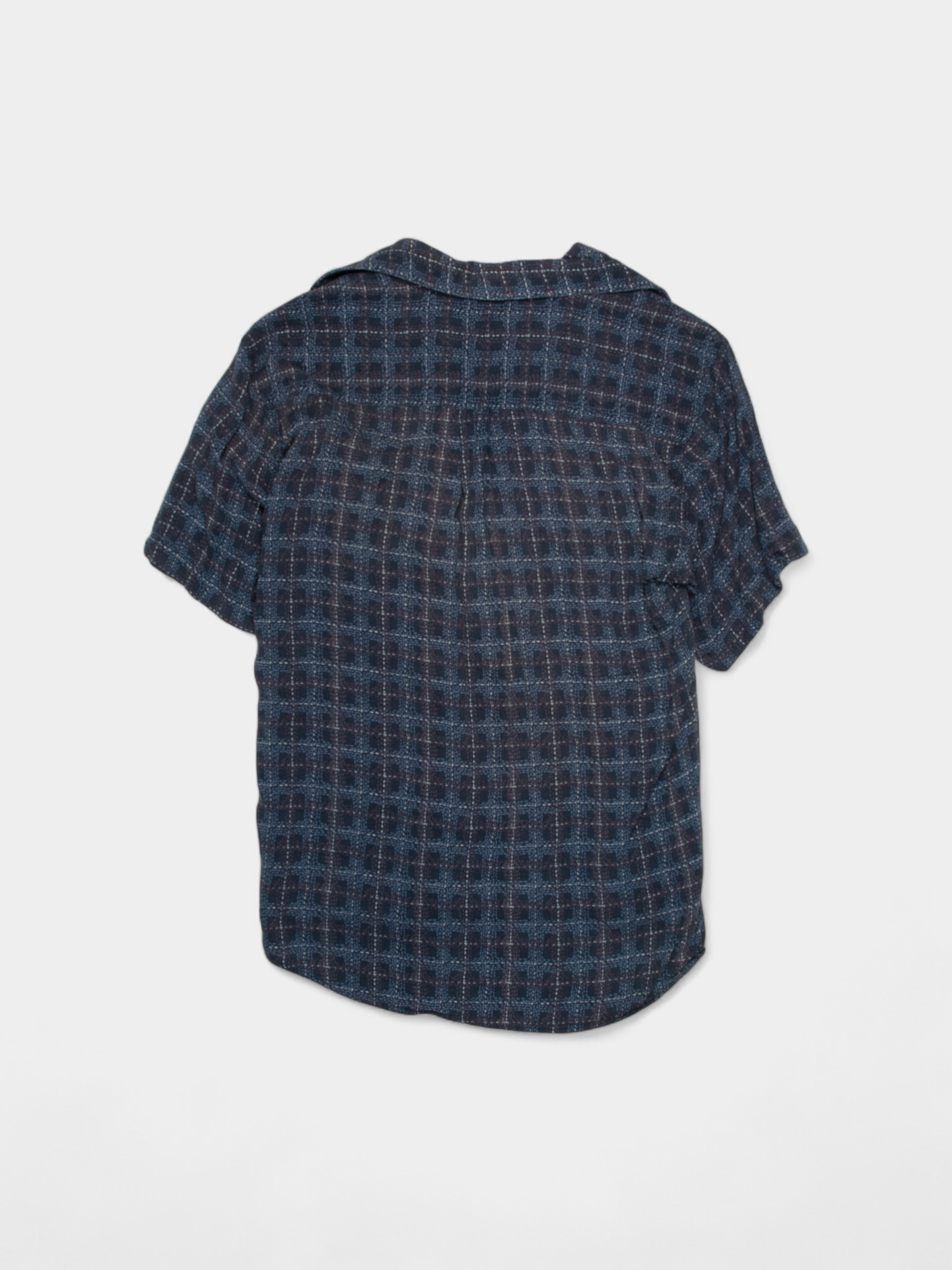 00s Torelli Navy Check Print Viscose Shirt M - The Thrift