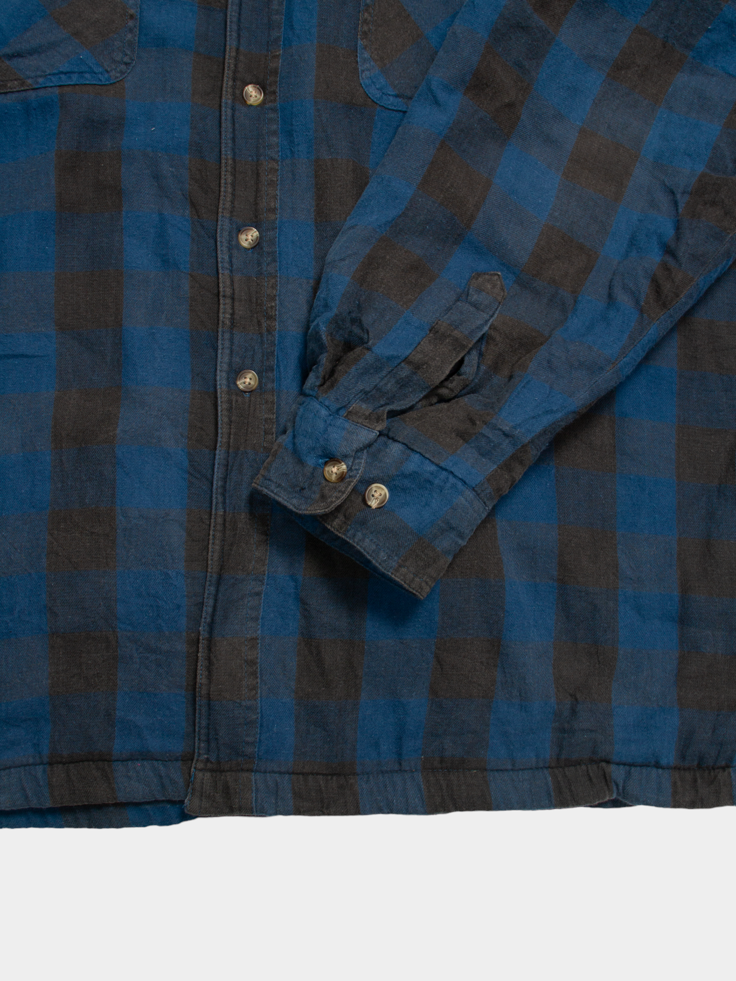 90s David Taylor Blue Black Flannel Shirt Lined XXL - The Thrift