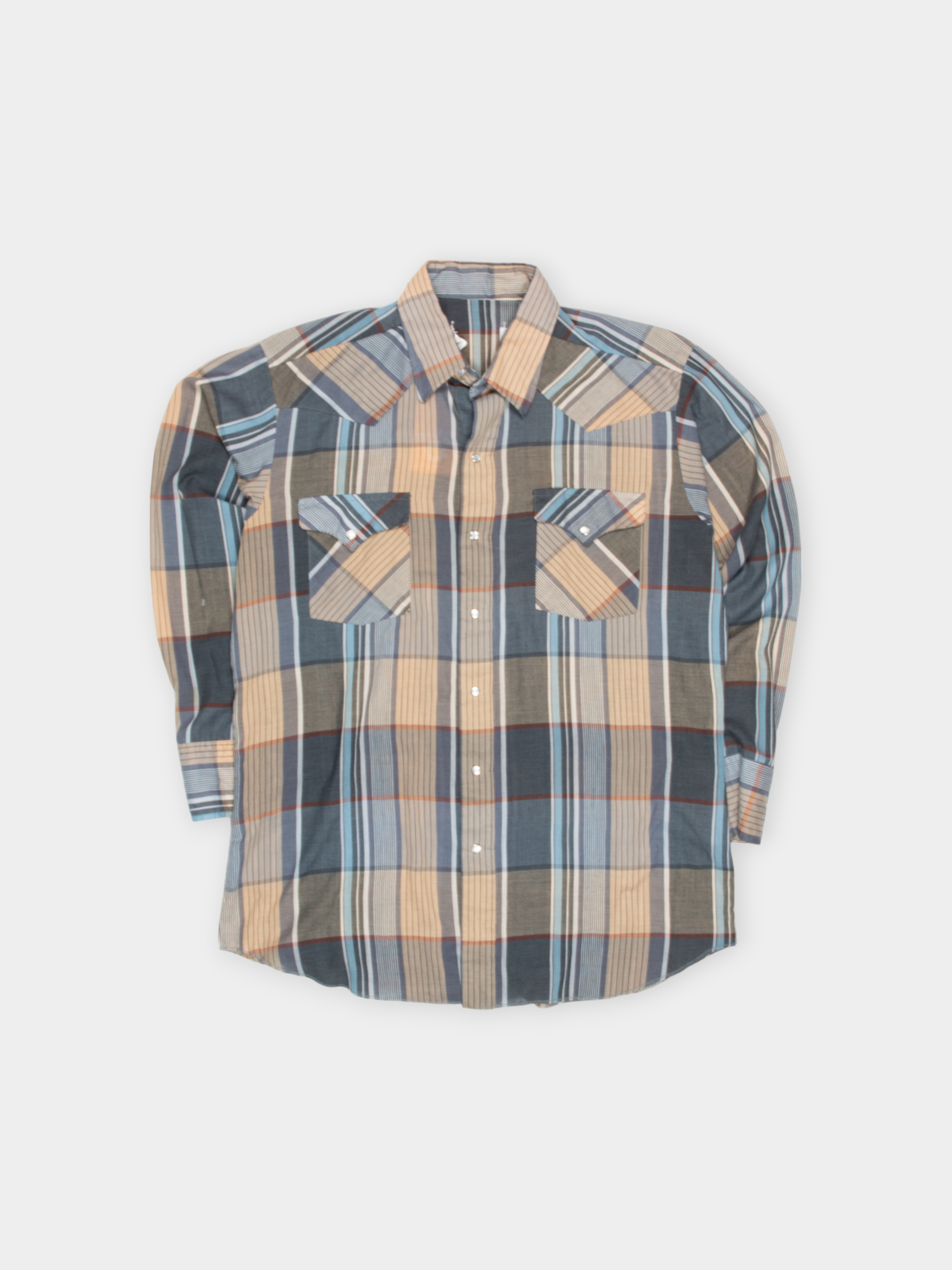 90s Unbranded Multi Plaid Western Shirt XL - The Thrift