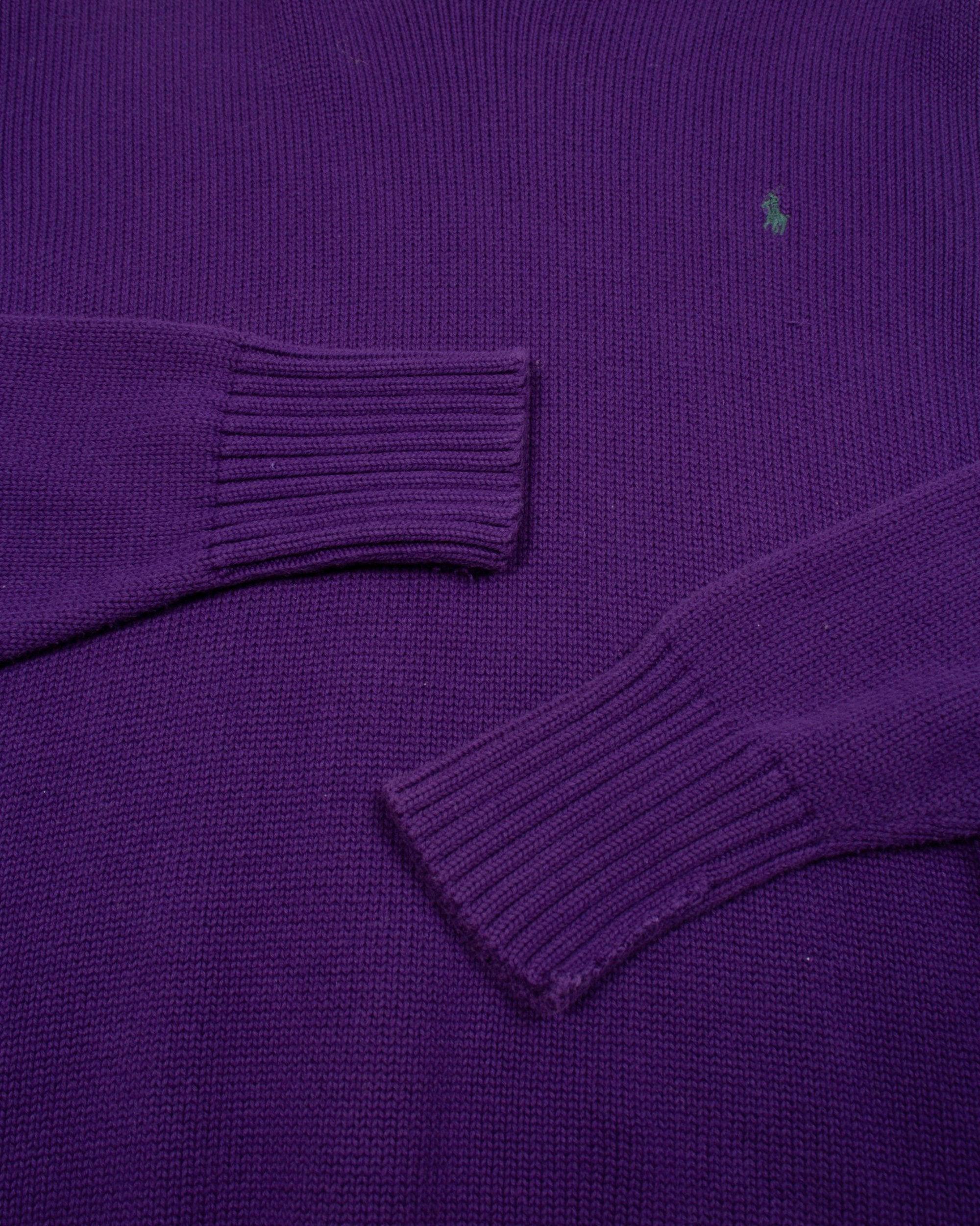 90s Polo Ralph Lauren Purple Cotton Jumper L - The Thrift