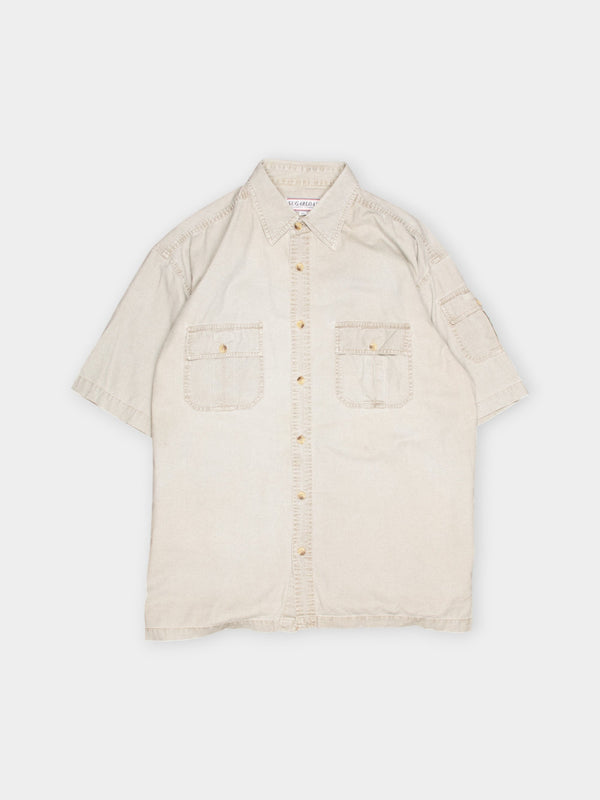 90s Sugarloaf Beige Cotton Shortsleeve Shirt XL
