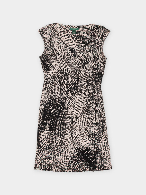 90s Lauren Ralph Lauren Black Patterned Dress S - The Thrift