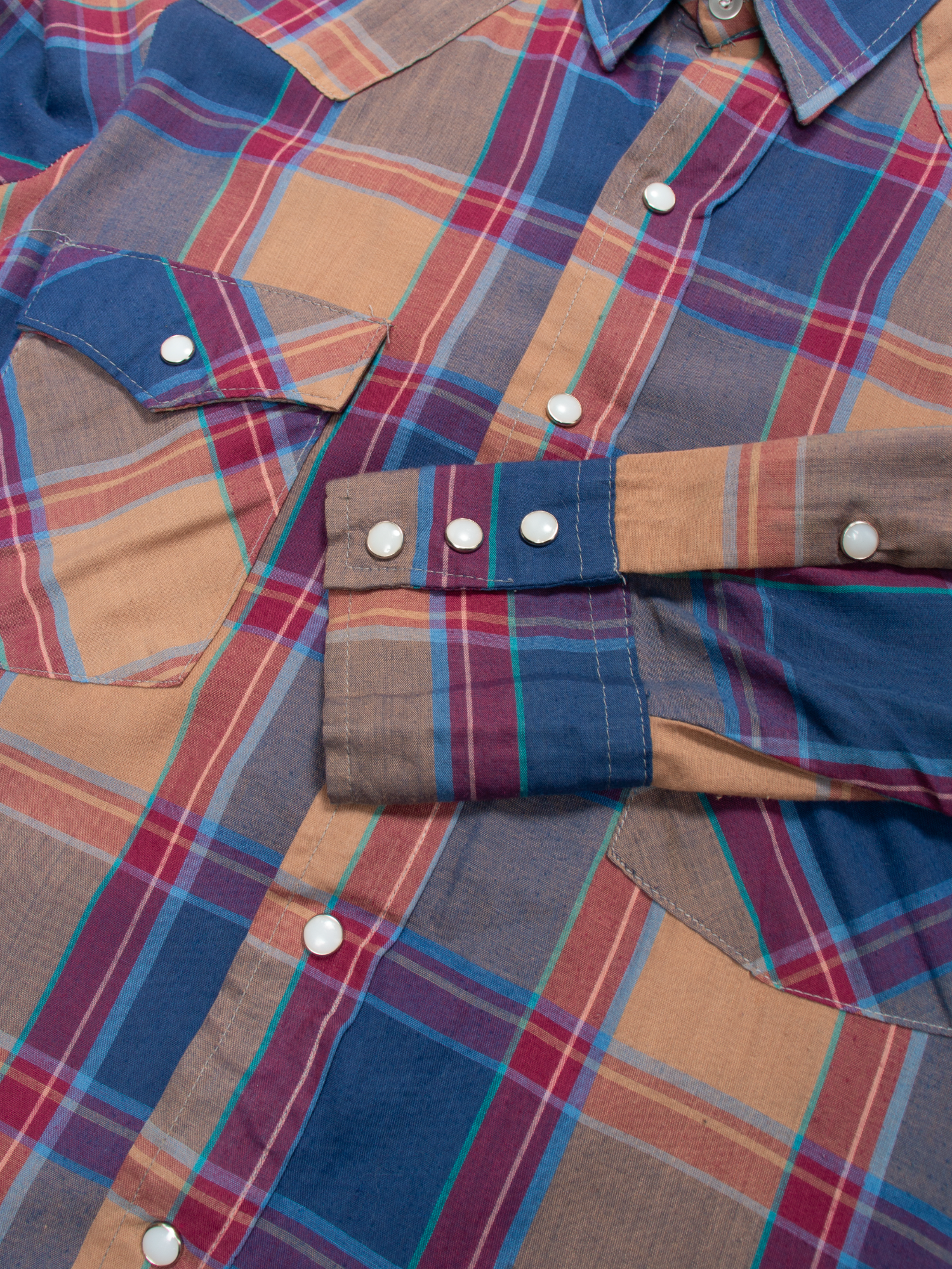 90s Saddle King Western Plaid Shirt M - The Thrift