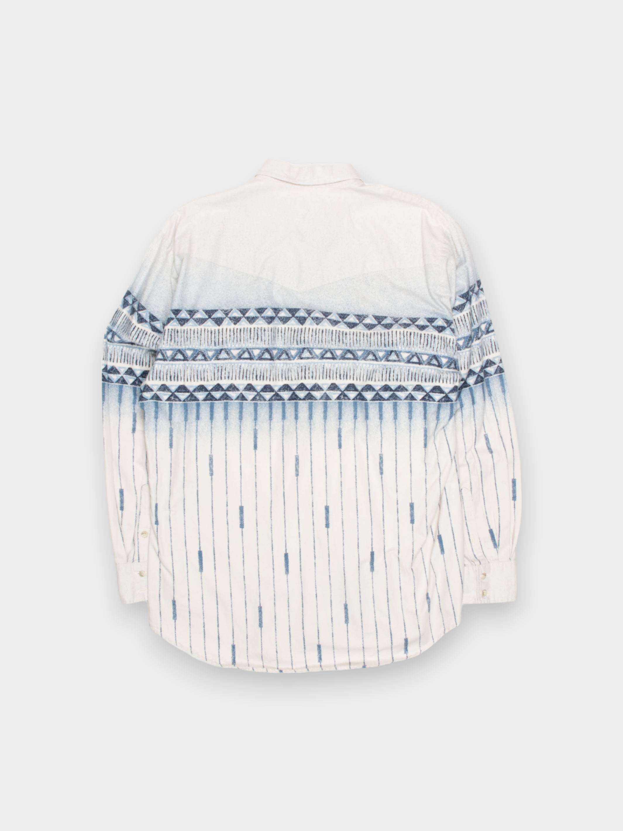 90s Cowboys' Turtle Blue Pattern Western Shirt L - The Thrift